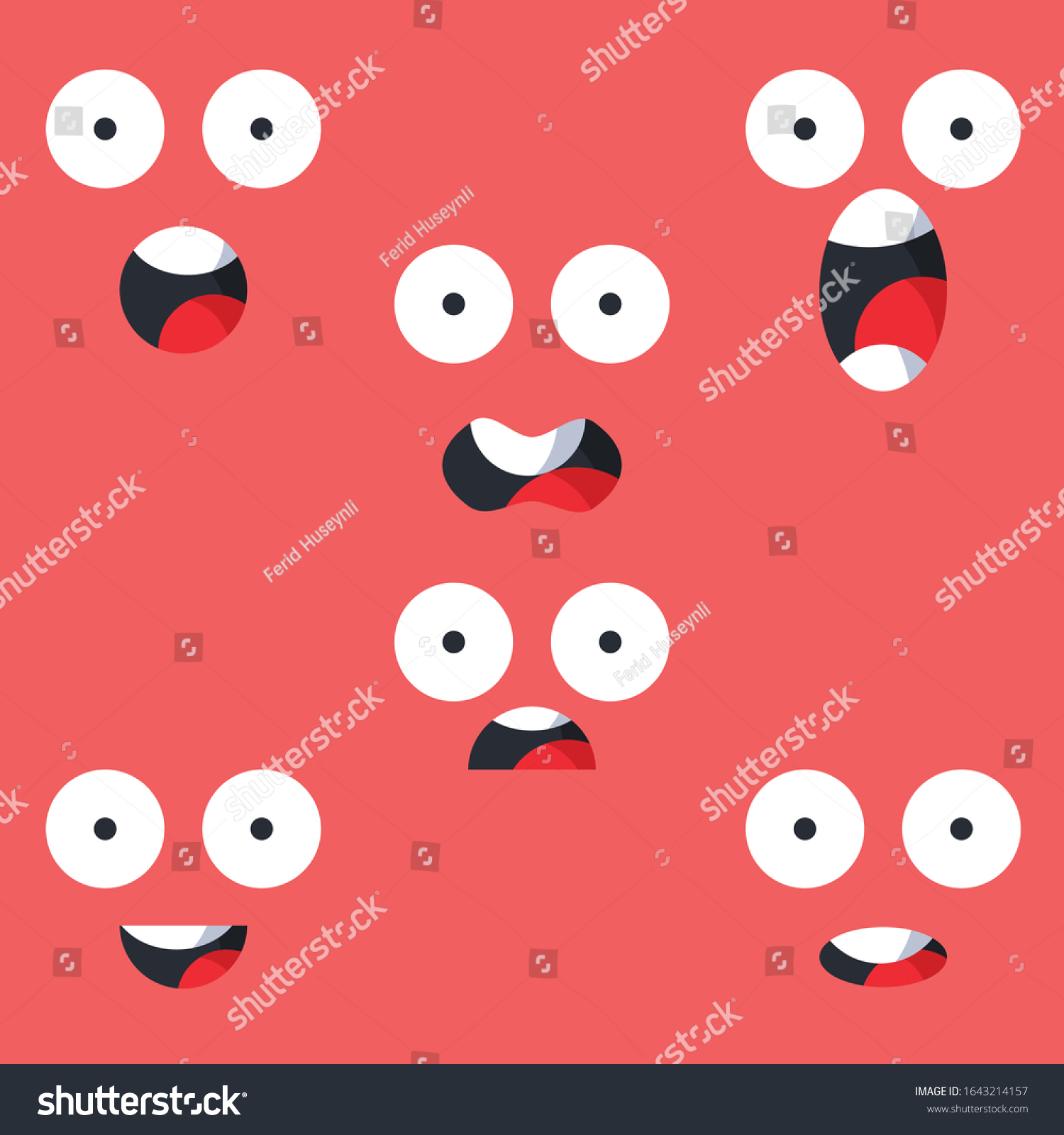 Set Different Facial Expressions Vector Cartoon Stock Vector Royalty Free 1643214157 7365