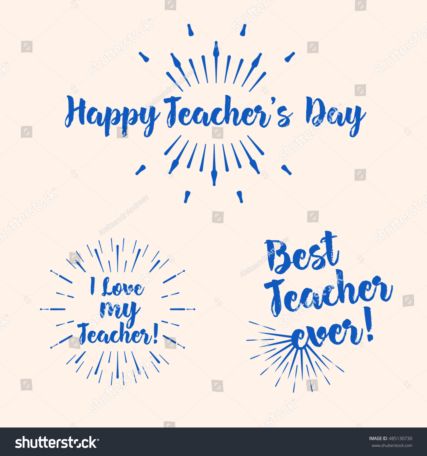 Set Happy Teachers Day Typography Lettering Stock Vector (Royalty Free ...