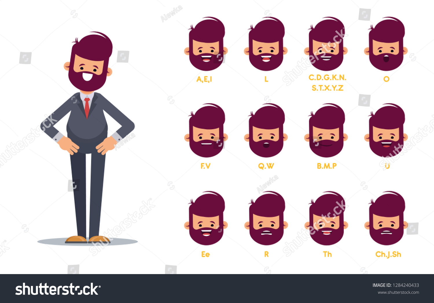 Set Position Lips When Pronouncing Words Stock Vector Royalty Free
