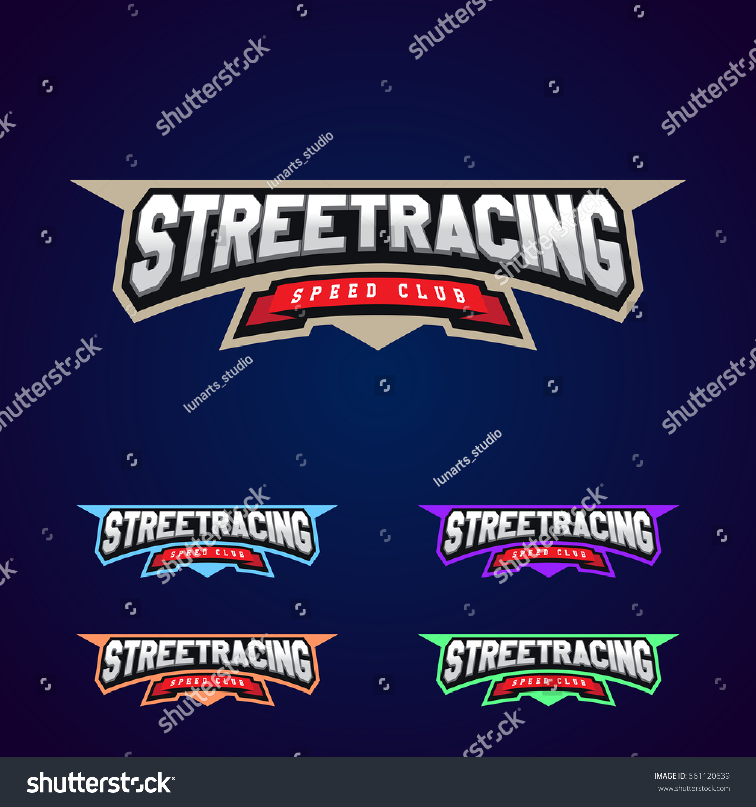 SVG of Set of the power full Street Racing sport typography logo emblem design svg