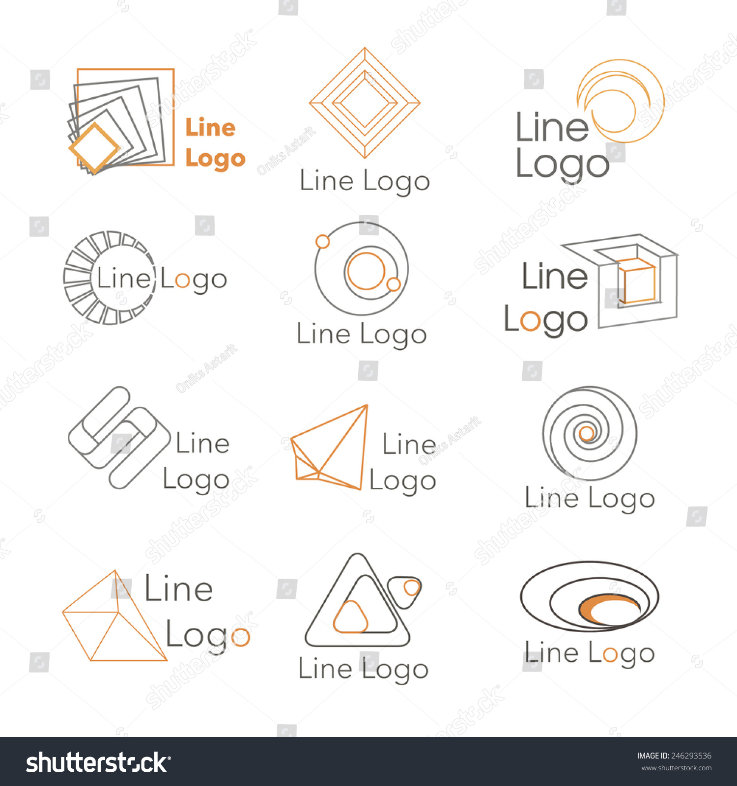 Set Thin Linear Logos Vector Eps Stock Vector (Royalty Free) 246293536 ...