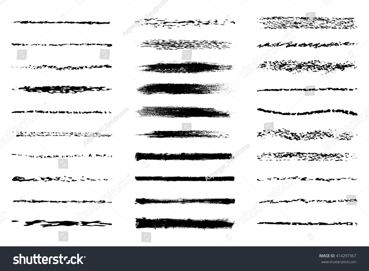 SVG of Set of thirty brush strokes svg