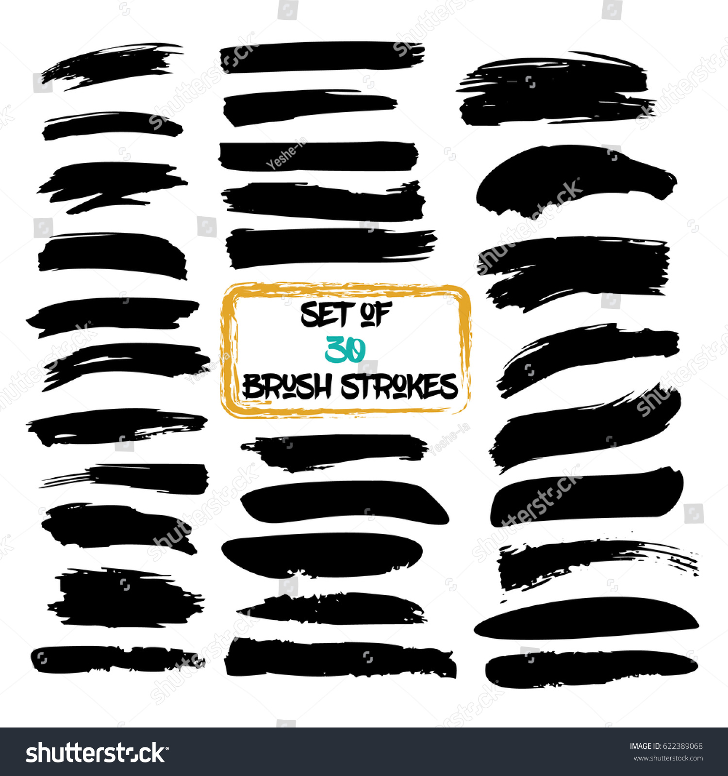 SVG of Set of thirty trendy black vector brush strokes or backgrounds. Hand painted black ink brush strokes, brushes, and lines. Dirty grunge artistic design elements.  svg