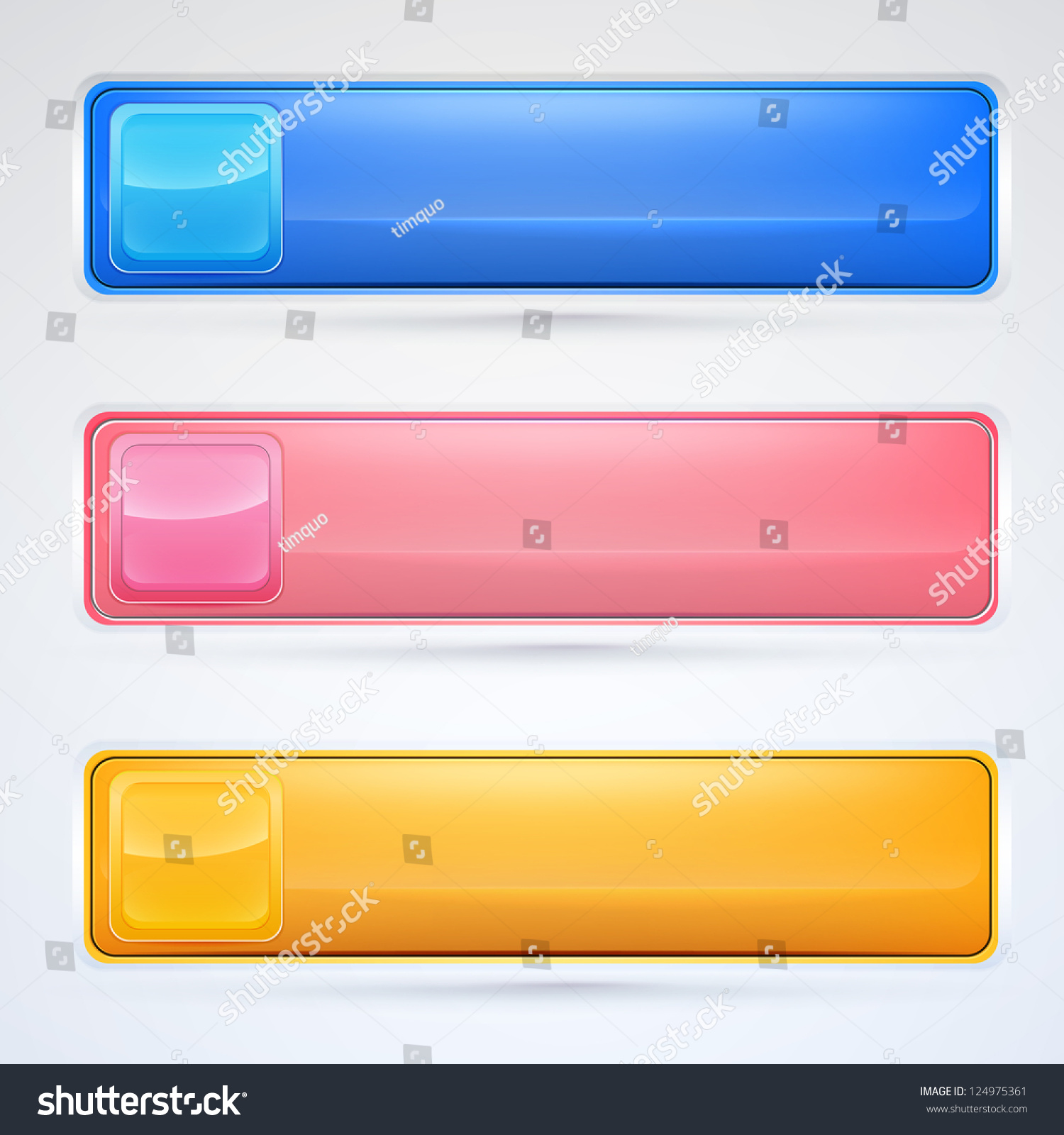 Set Of Three Accurate Horizontal Banner Buttons, Eps10 Vector Design ...