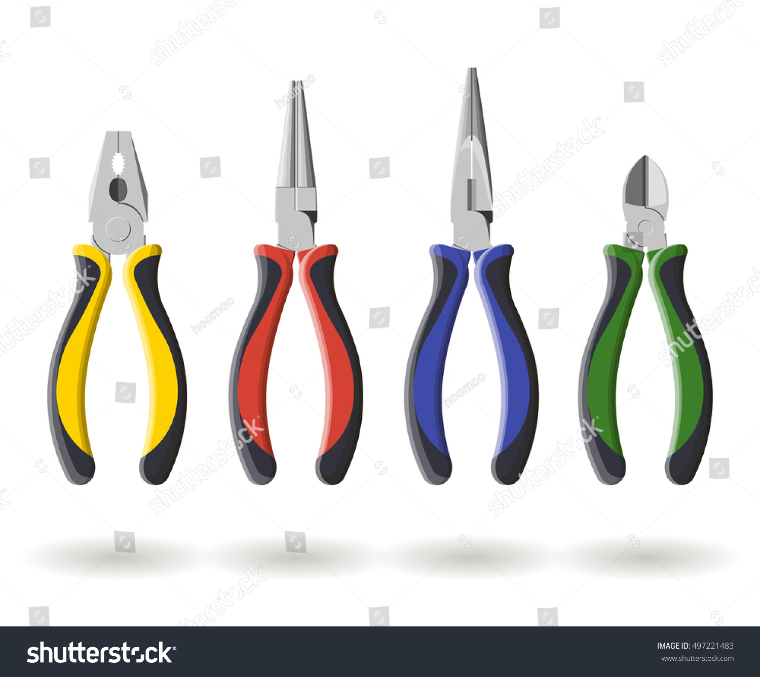 Set Three Different Types Pliers Side Stock Vector (Royalty Free) 497221483