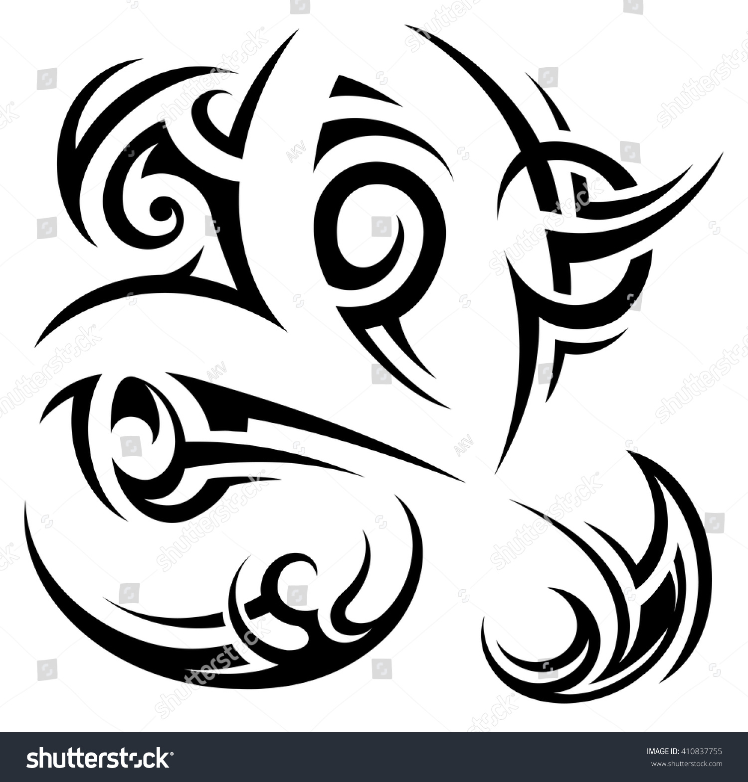 Set Of Tribal Art Tattoo Shapes Stock Vector 410837755 : Shutterstock