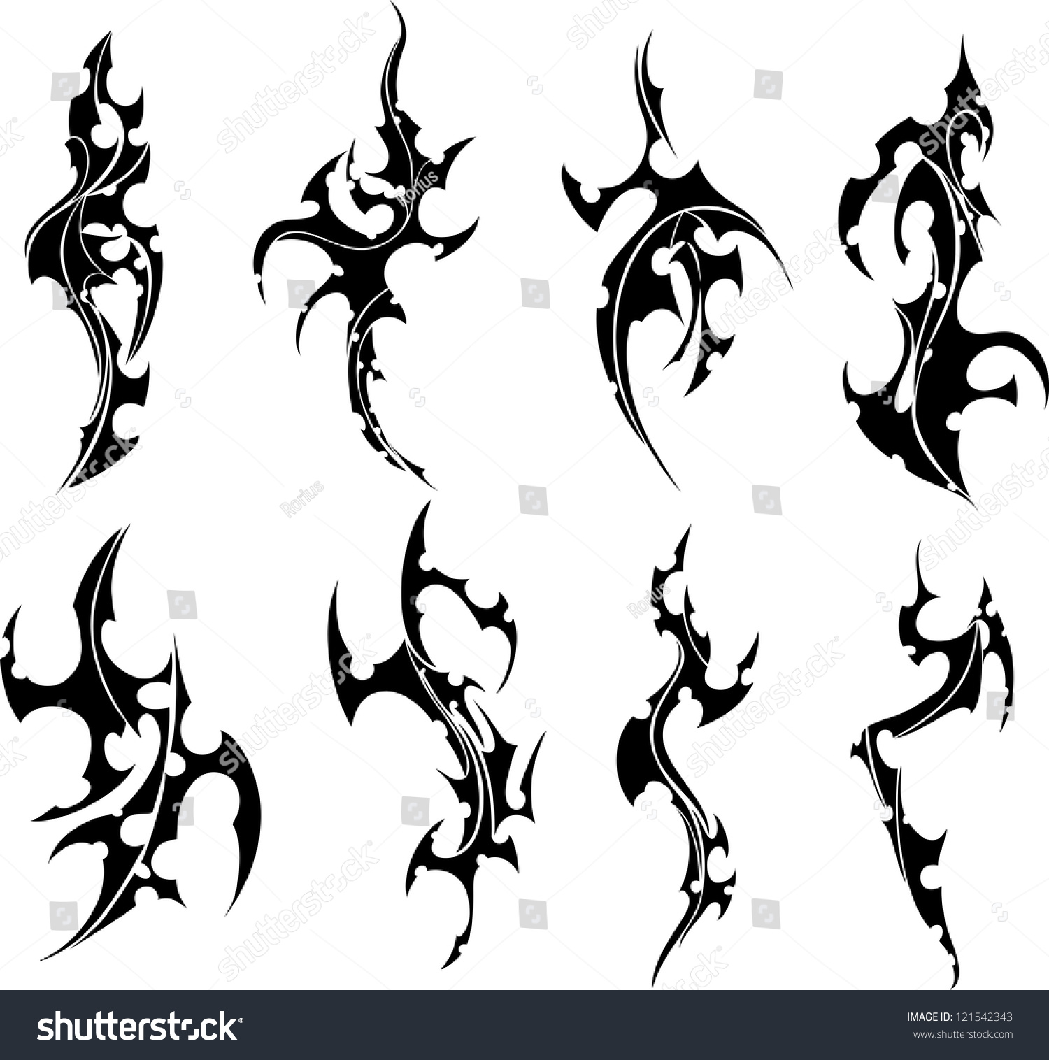 Tribal-Tattoos stock-vector-set-of-tribal-tattoos-black-and-white-vector-illustrations-121542343