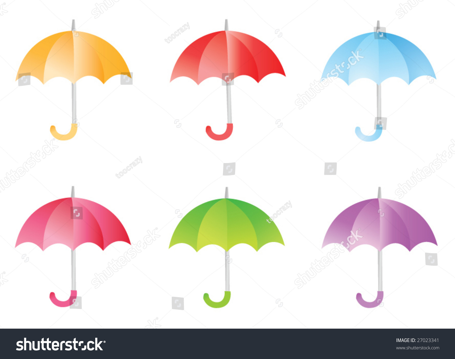 Set Of Umbrellas Stock Vector Illustration 27023341 : Shutterstock