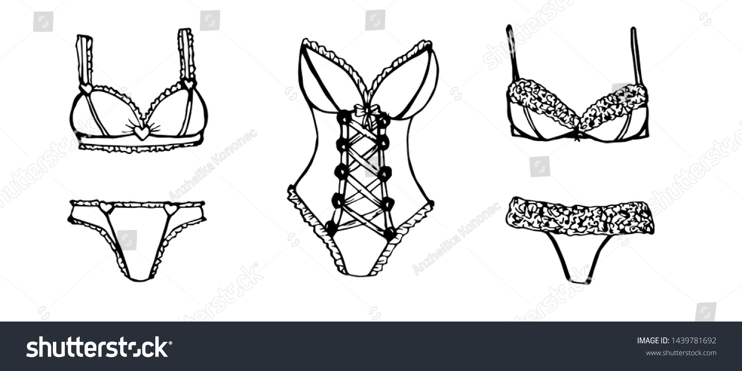 Set Underwear Sketches Vector Illustration Stock Vector Royalty Free 1439781692 Shutterstock 