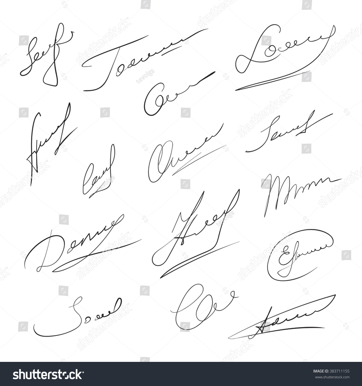 Set Unreadable Signatures Business Autograph Your Stock Vector ...