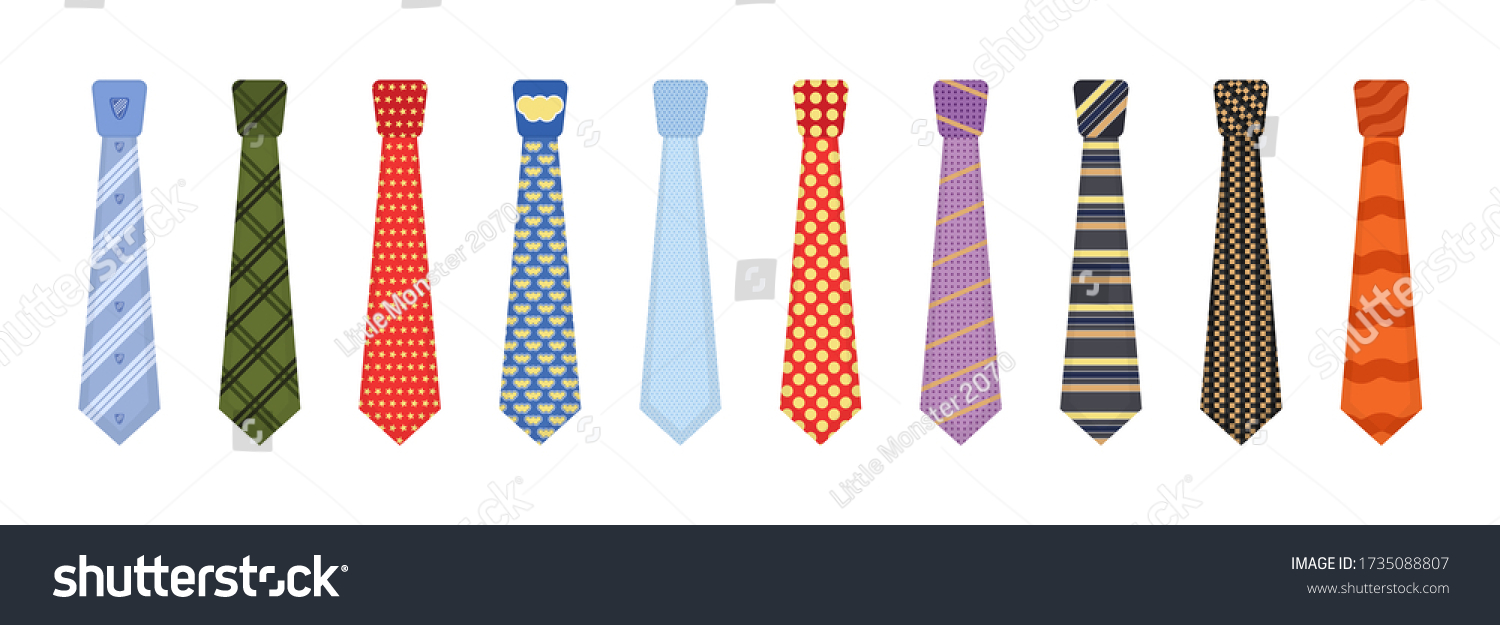 Set Various Colored Ties Isolated On Stock Vector (Royalty Free ...