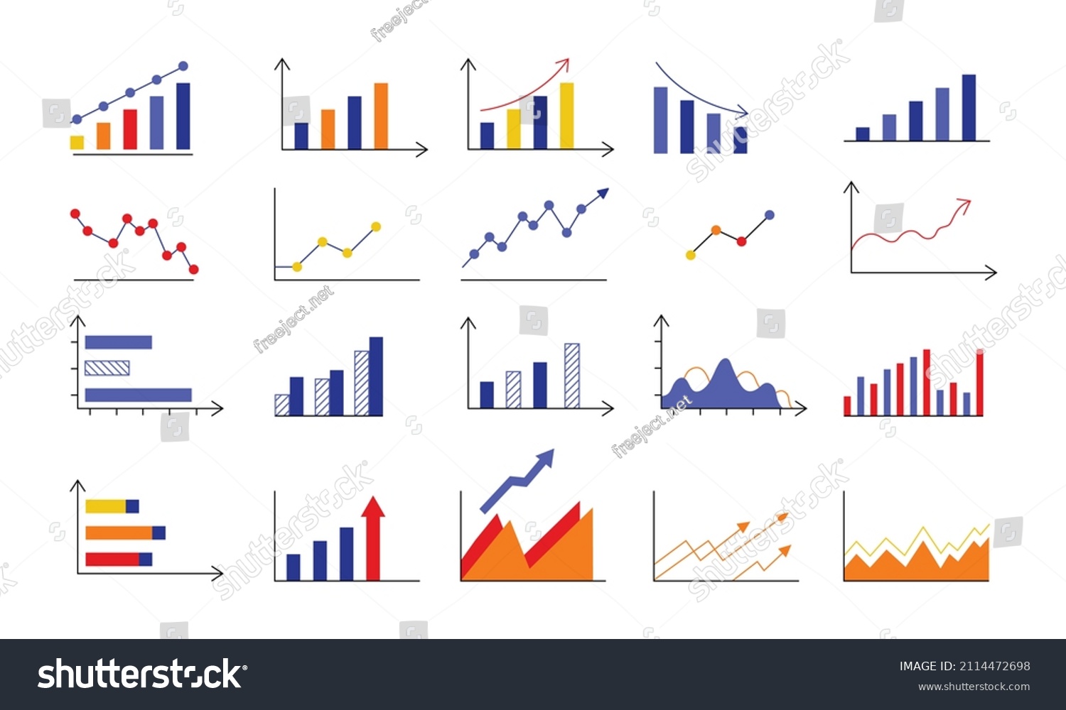 Set Various Diagram Charts Stock Market Stock Vector (royalty Free 