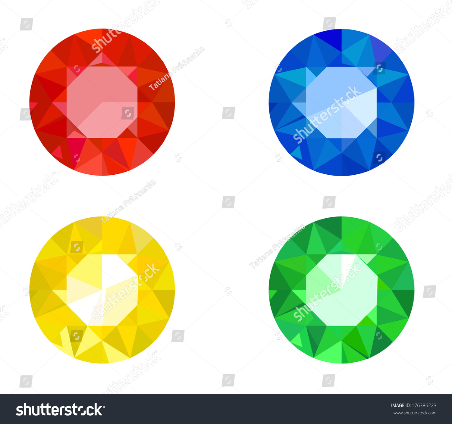 SVG of Set of various jewels: ruby, sapphire, topaz, emerald svg