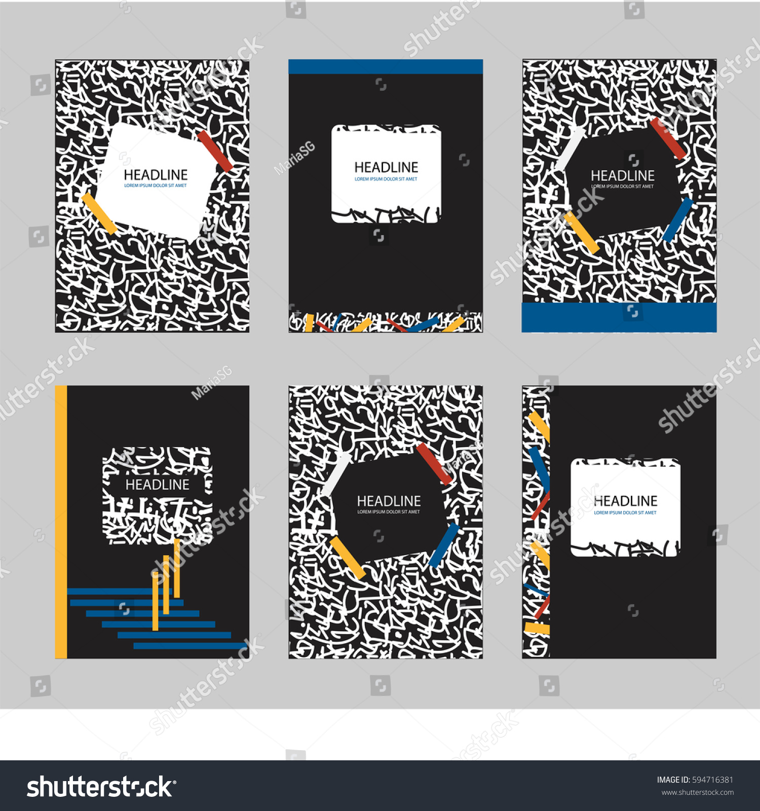 Set Vector Abstract Cover Page Design Stock Vector (Royalty Free) 594716381