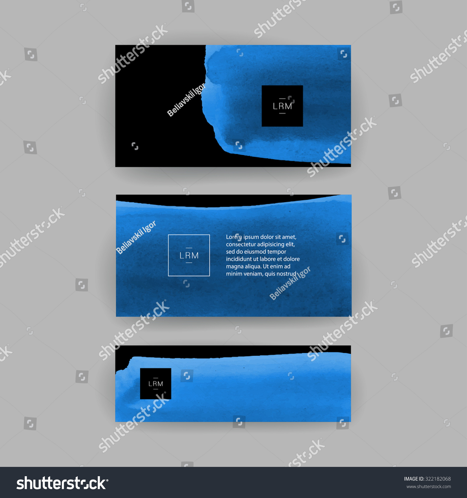 Set Vector Business Card Templates Painted Stock Vector (Royalty Inside Ibm Business Card Template
