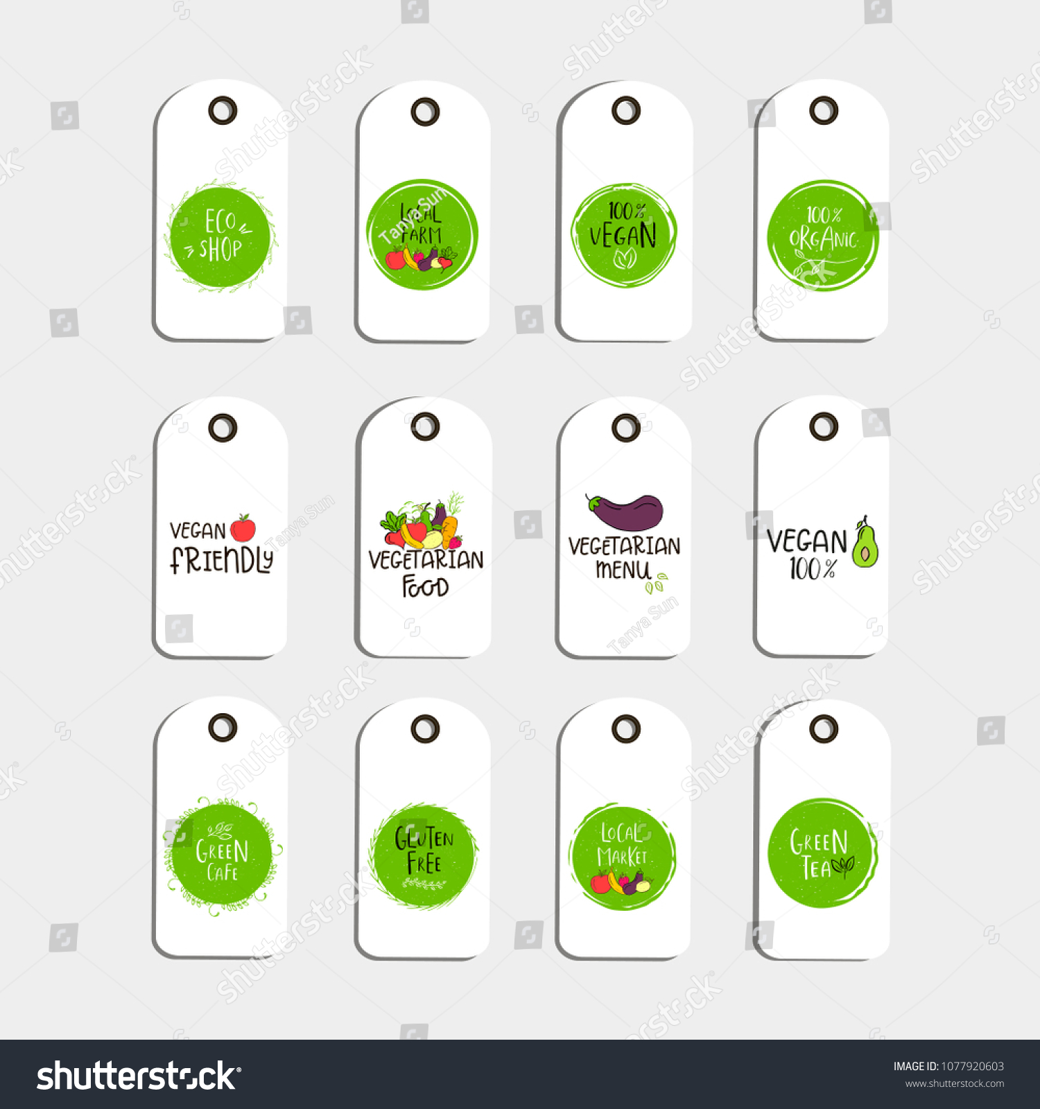 set vector eco badge tag bio stock vector royalty free 1077920603