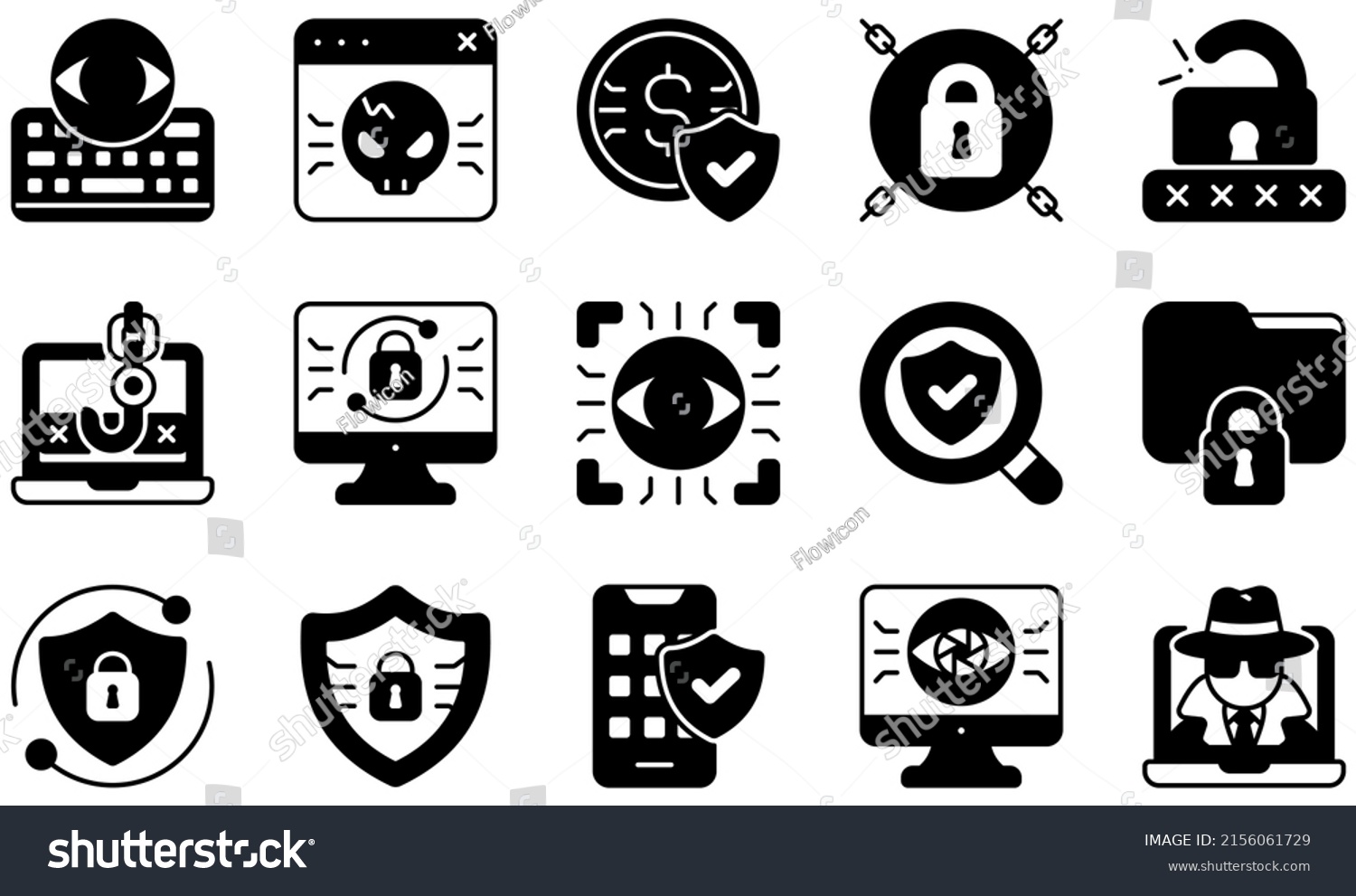 Set Vector Icons Related Cyber Security Stock Vector (Royalty Free ...