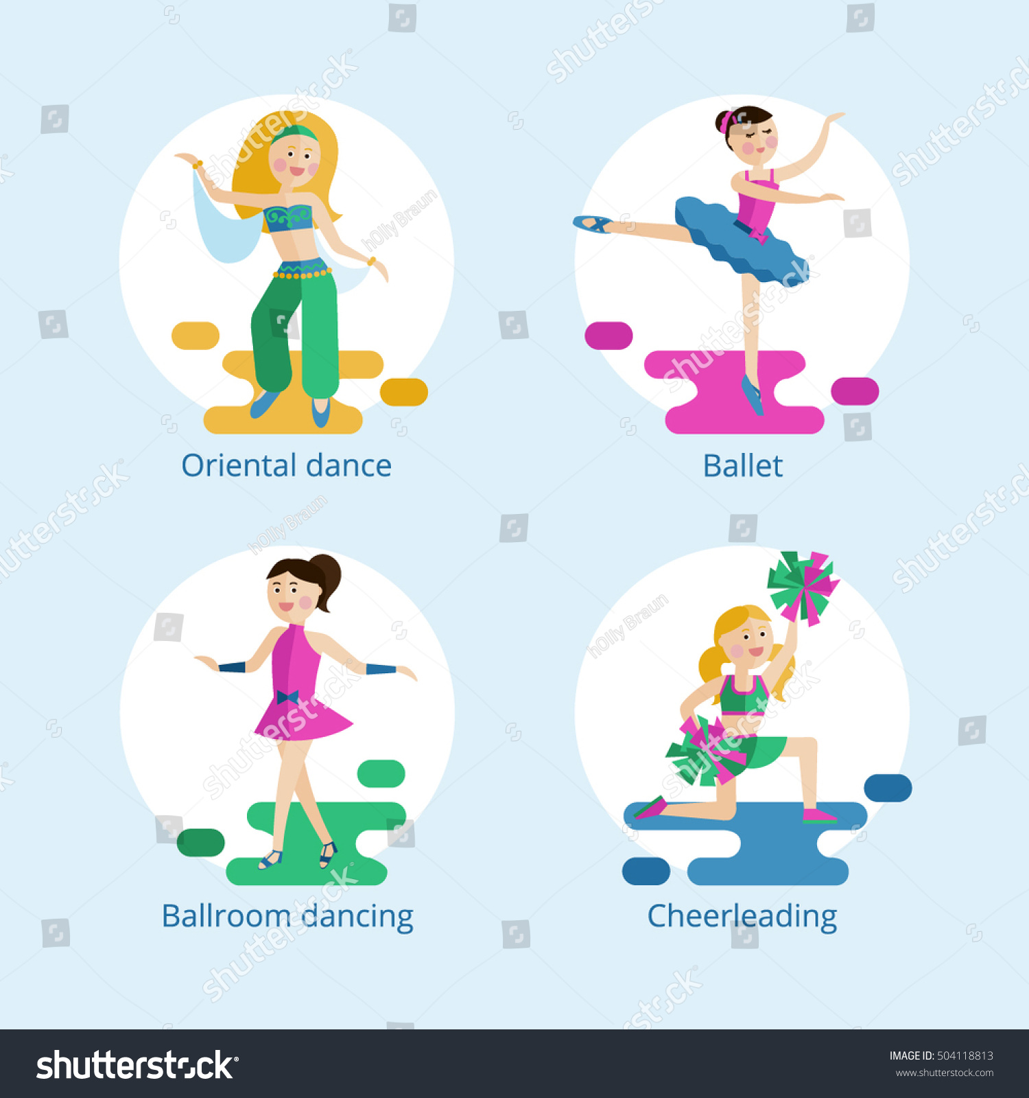 Set Vector Icons Types Dance Styles Stock Vector (Royalty Free) 504118813