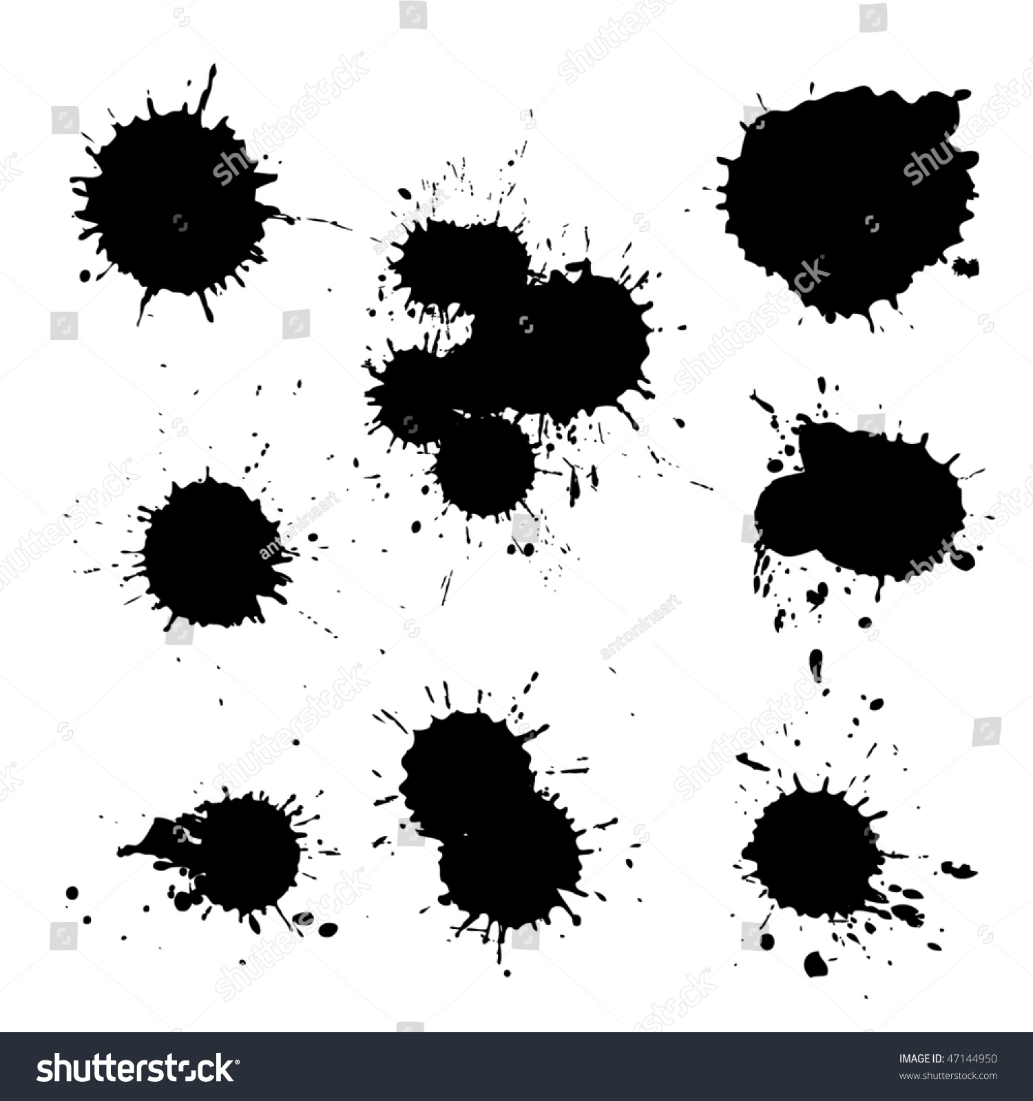 Set Vector Ink Drops Stock Vector 47144950 - Shutterstock