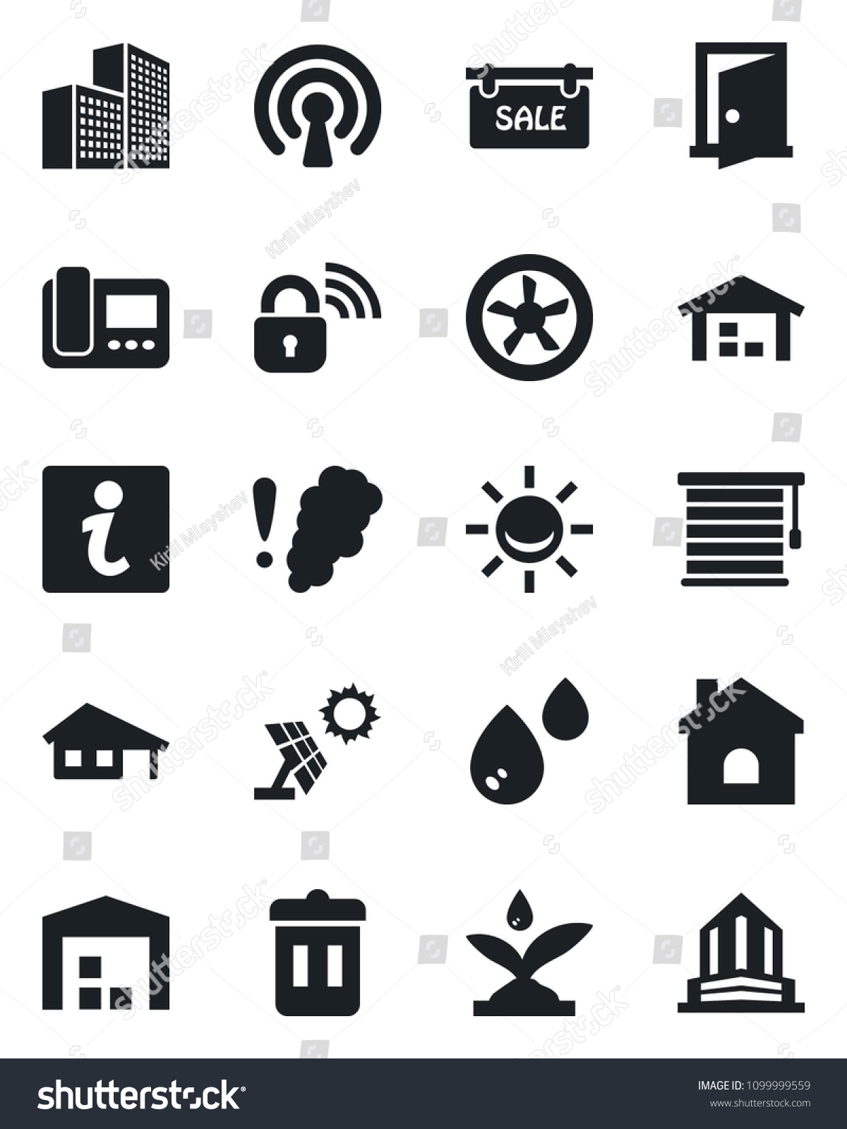 Set Vector Isolated Black Icon House Stock Vector Royalty Free