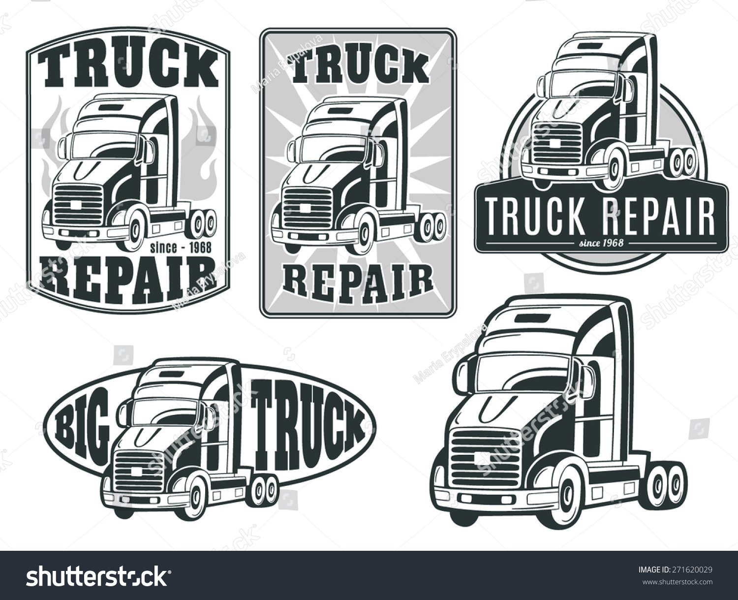 Set Vector Logos Truck Repair Stock Vector 271620029 - Shutterstock