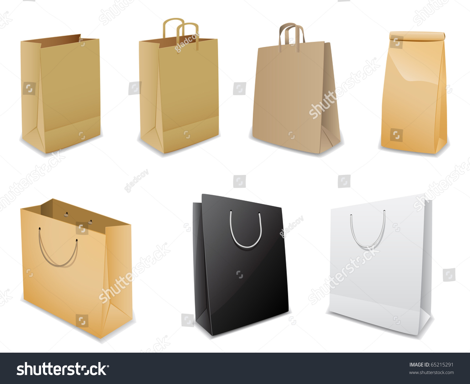 Set Of Vector Paper Bags - 65215291 : Shutterstock