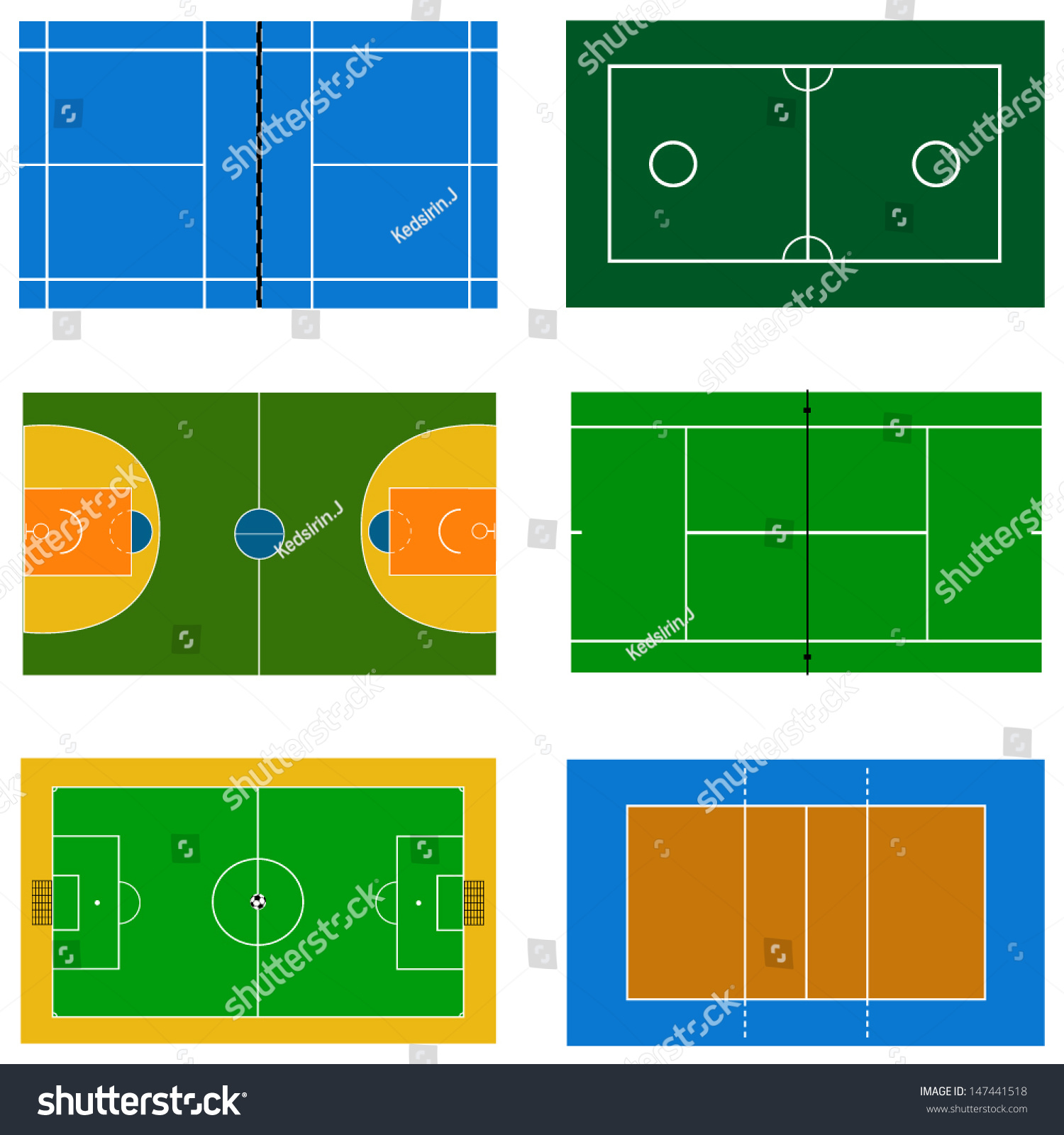 Set Vector Sport Court Stock Vector (Royalty Free) 147441518