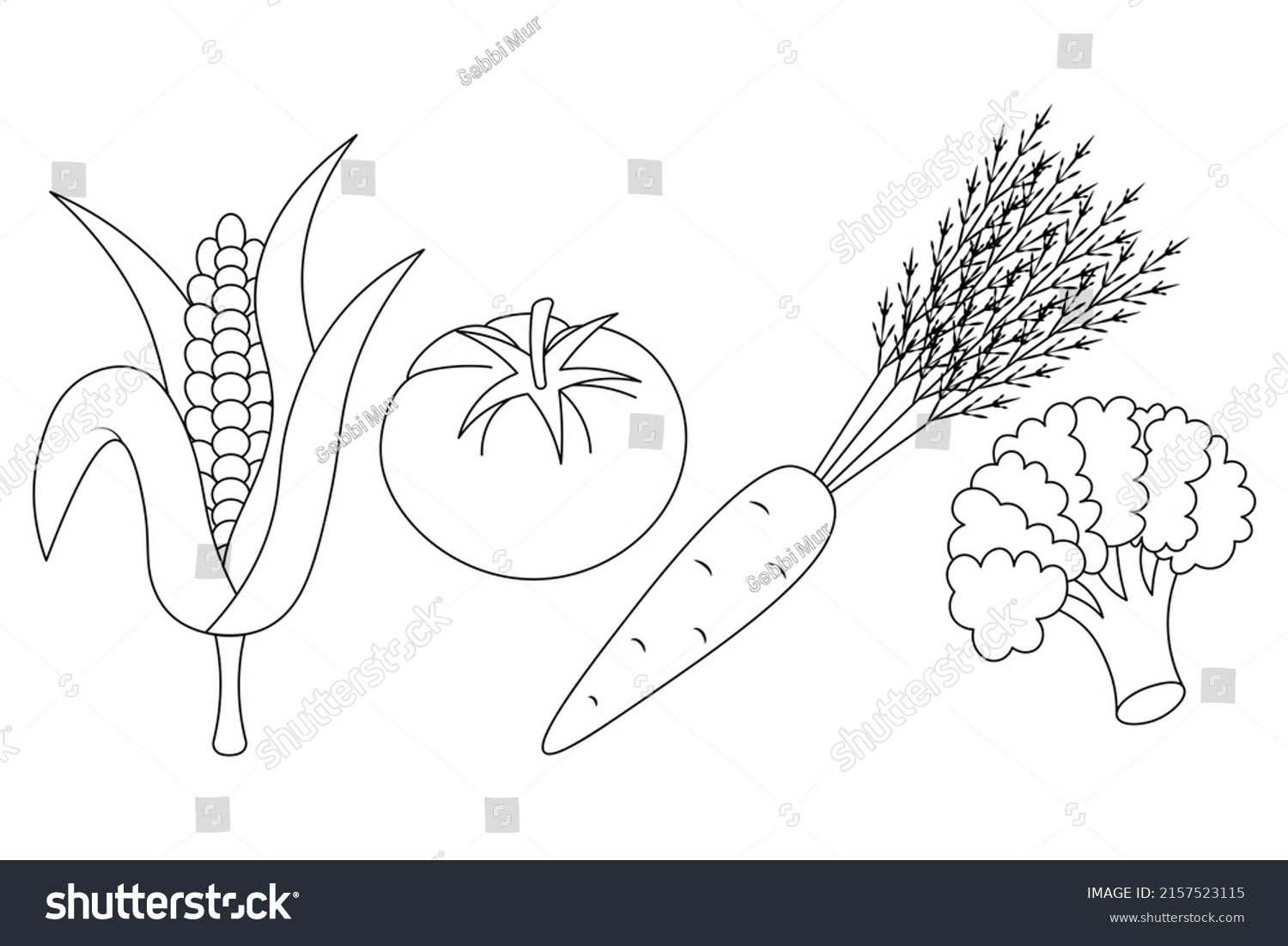 Set Vegetables Sketch Vector Illustration Corn Stock Vector (Royalty Free) 2157523115 Shutterstock