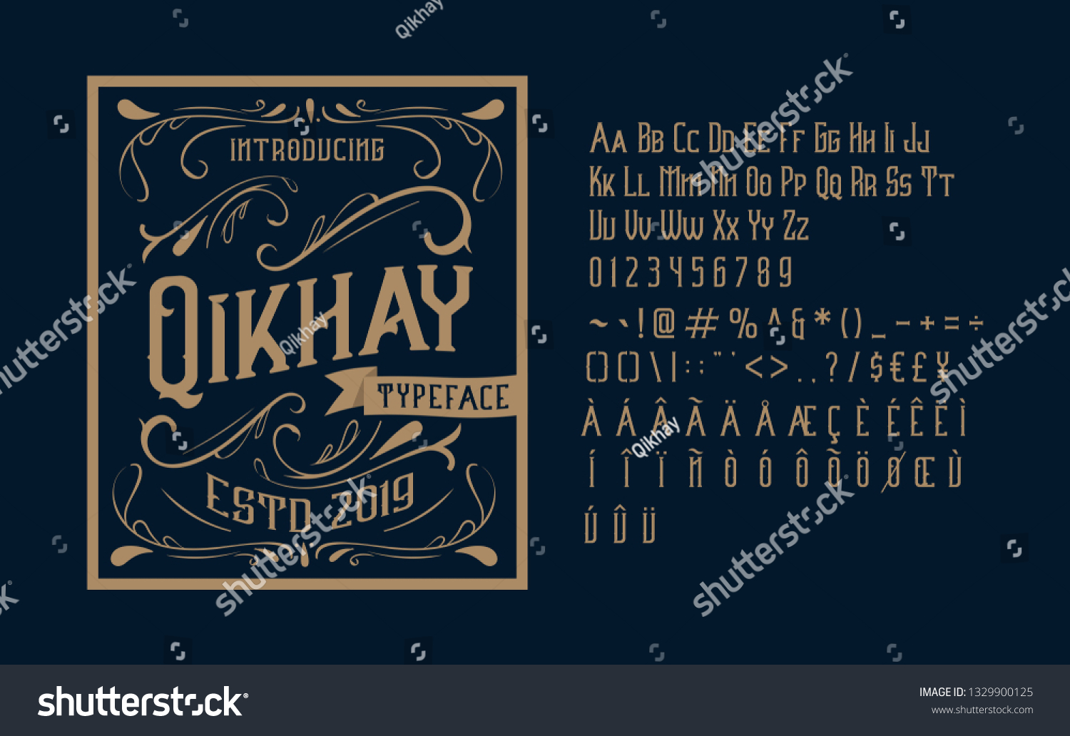 Set Vintage Alphabet Font Typography Classic Stock Vector Royalty Free