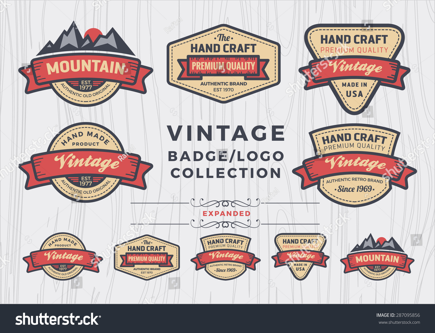 Set Vintage Badgelogo Design Retro Badge Stock Vector Royalty Free Set Vintage Badgelogo Design Retro Badge Stock Vector Royalty Free