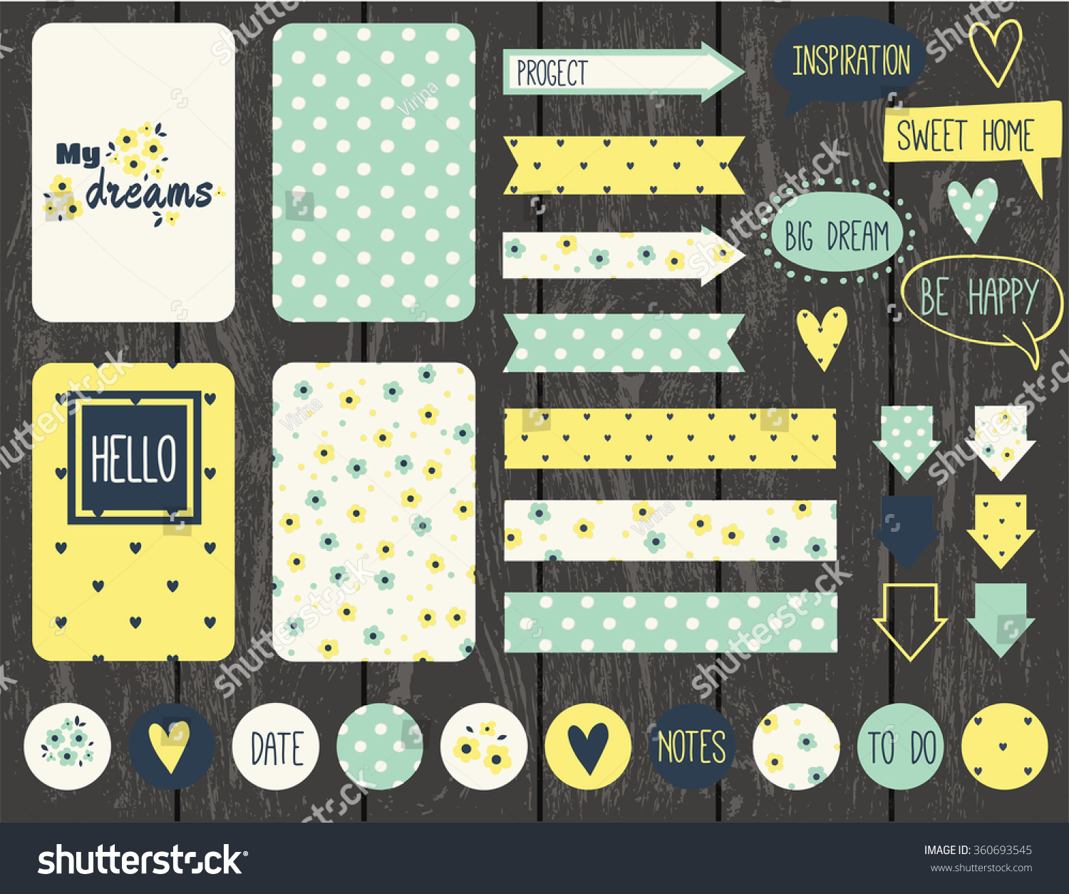 set vintage creative cards tape stickers stock vector royalty free 360693545 shutterstock