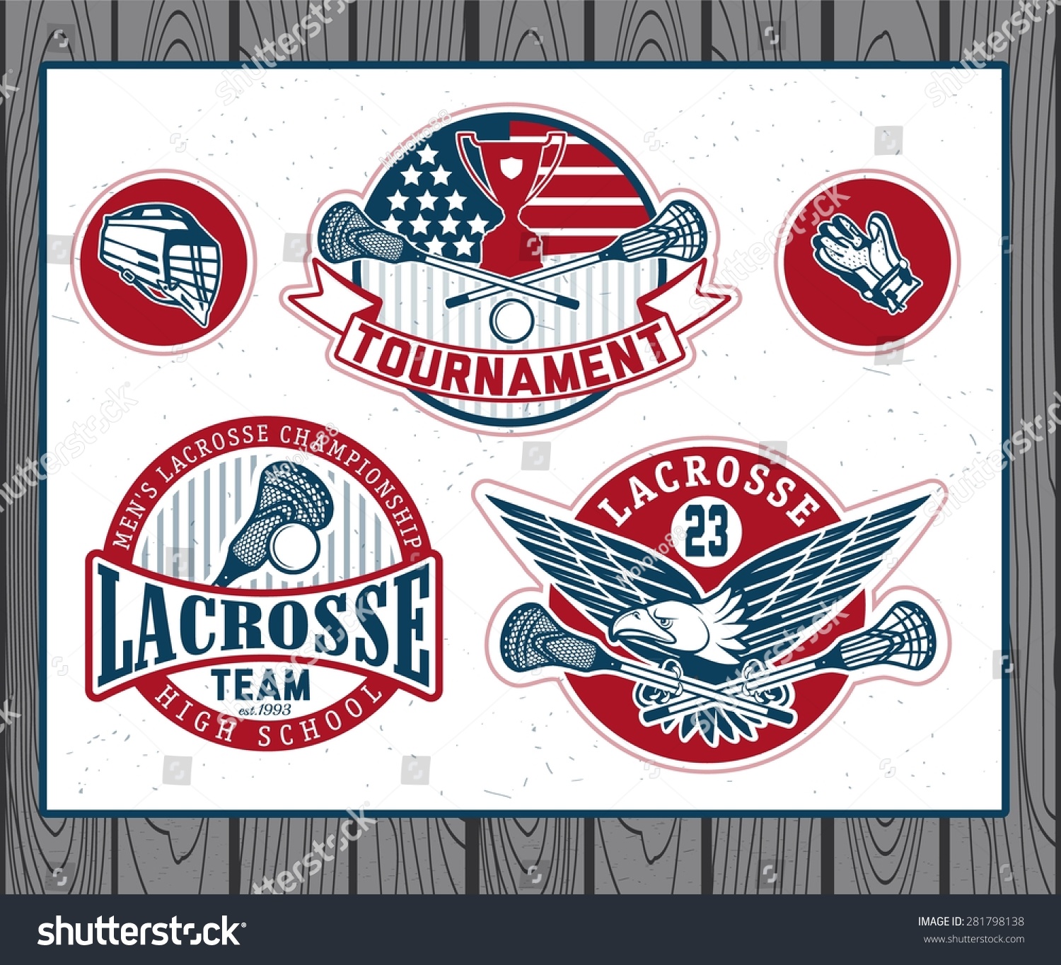 Set Of Vintage Lacrosse Labels And Badges Stock Vector 281798138 ...