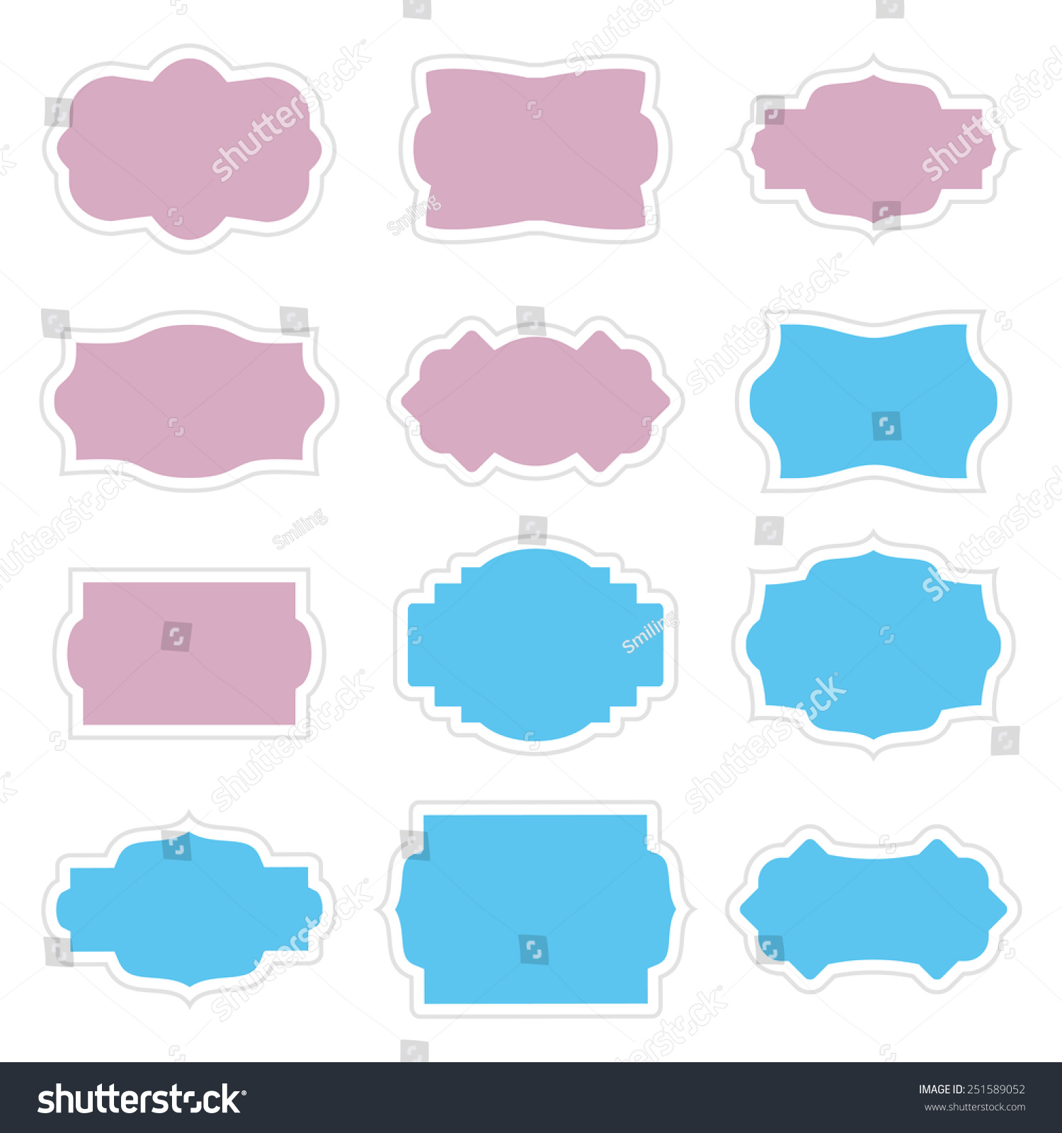 Set Vintage Stickers Border Frame Messages Stock Vector (Royalty Free ...