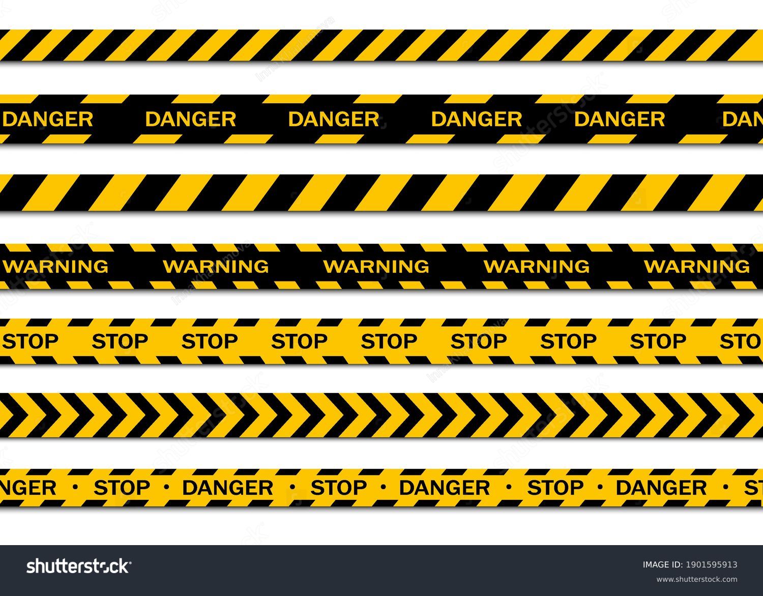 SVG of Set of warning tapes isolated on white background. Warning tape, danger tape, caution tape, under construction tape. Vector illustration svg