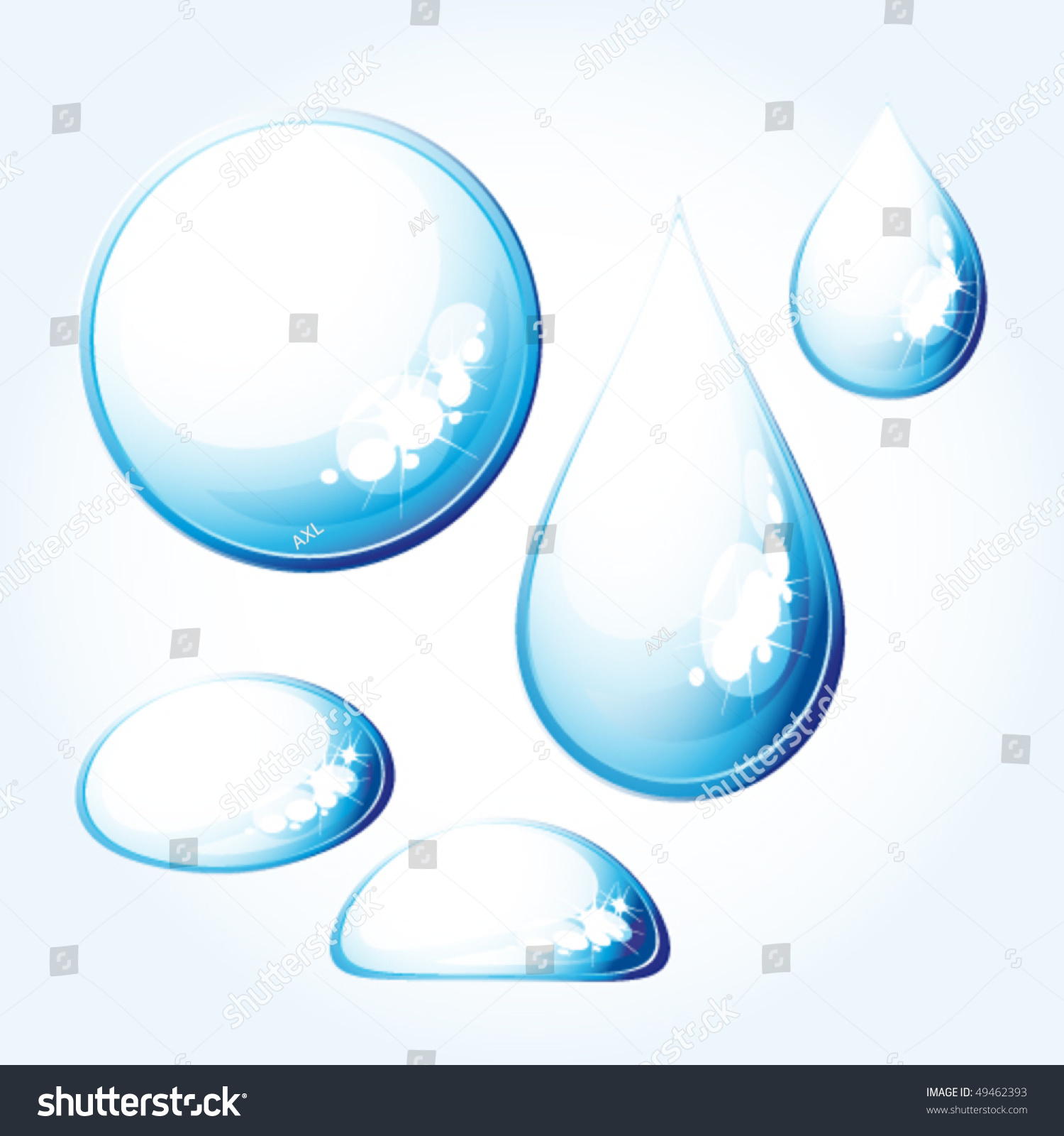 Set Of Water Drops. Stock Vector Illustration 49462393 : Shutterstock