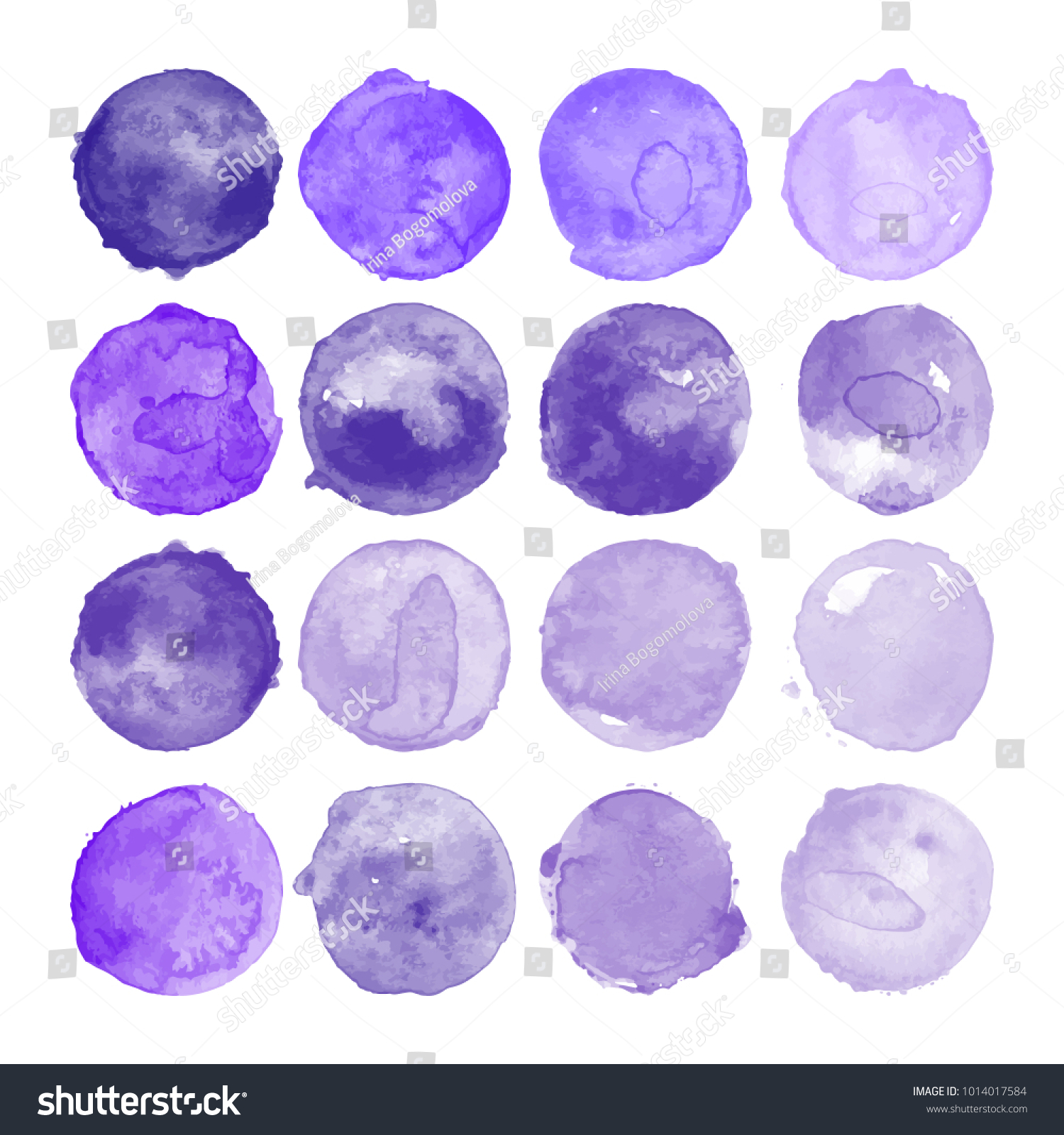 Set Watercolor Shapes Watercolors Blobs Set Stock Vector Royalty Free