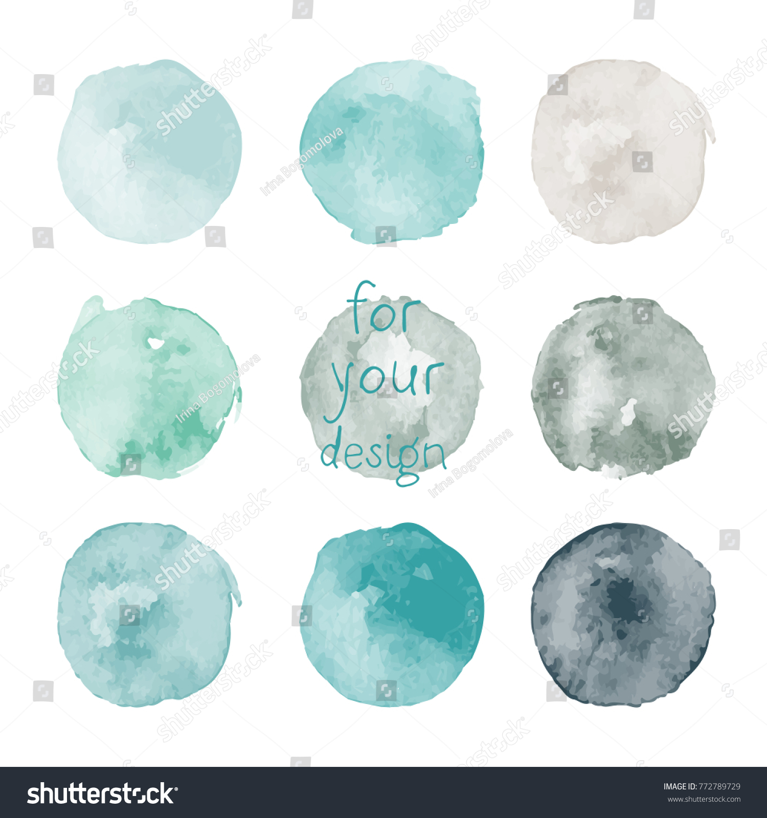 Set Watercolor Shapes Watercolors Blobs Set Stock Vector Royalty Free