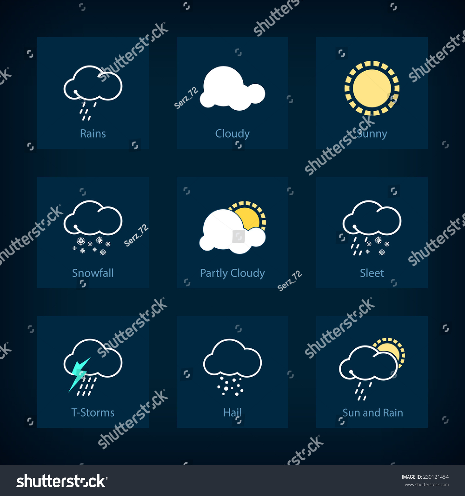 Set Weather Symbols Icon Rains Cloudy Stock Vector Royalty Free Set Weather Symbols Icon Rains Cloudy Stock Vector Royalty Free