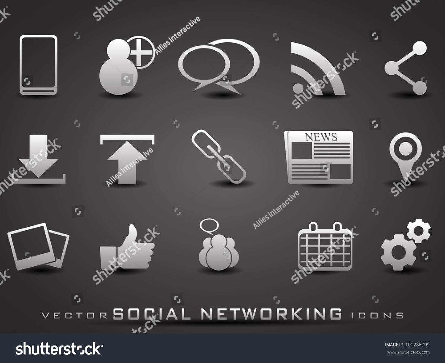 Set Of Web 2.0 Icons For Web Applications, Internet & Website Icons And ...