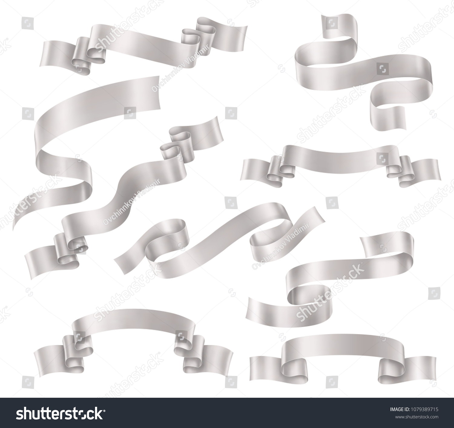 Set White Ribbons Vector Collection Banners Stock Vector (Royalty Free ...