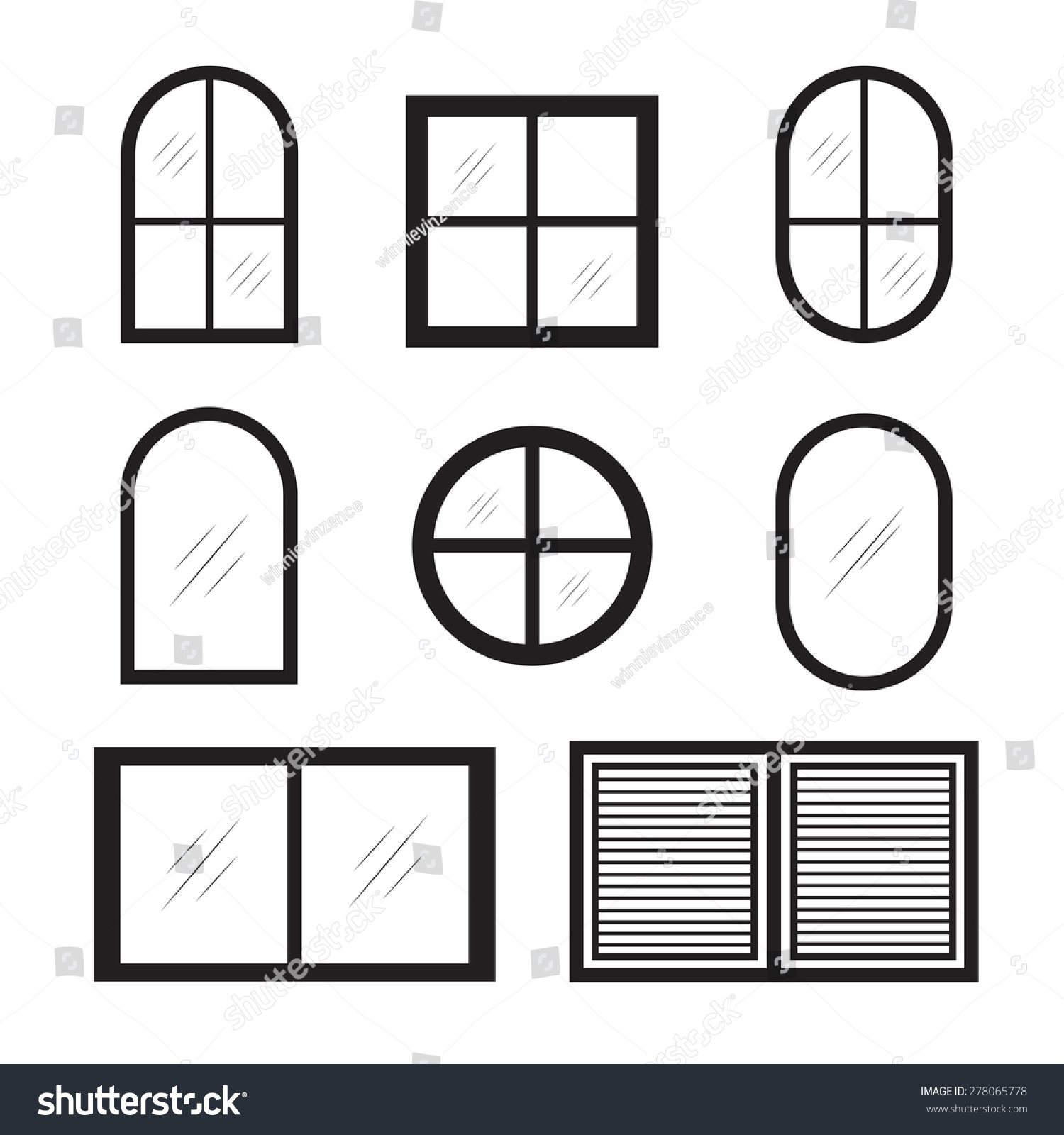 Set Of Window Icons Stock Vector 278065778 : Shutterstock