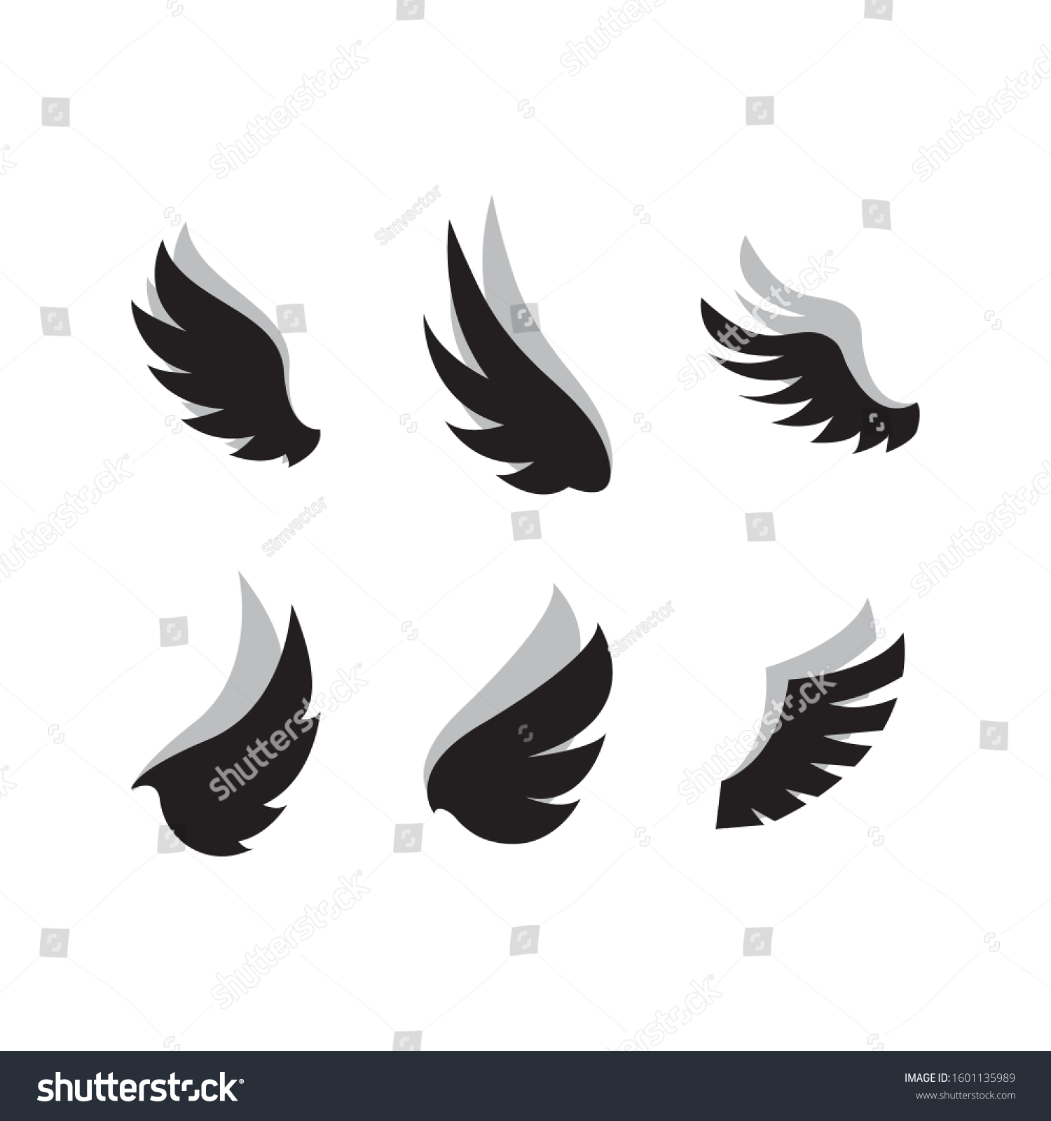 Set Wing Icon Design Template Vector Stock Vector (Royalty Free ...