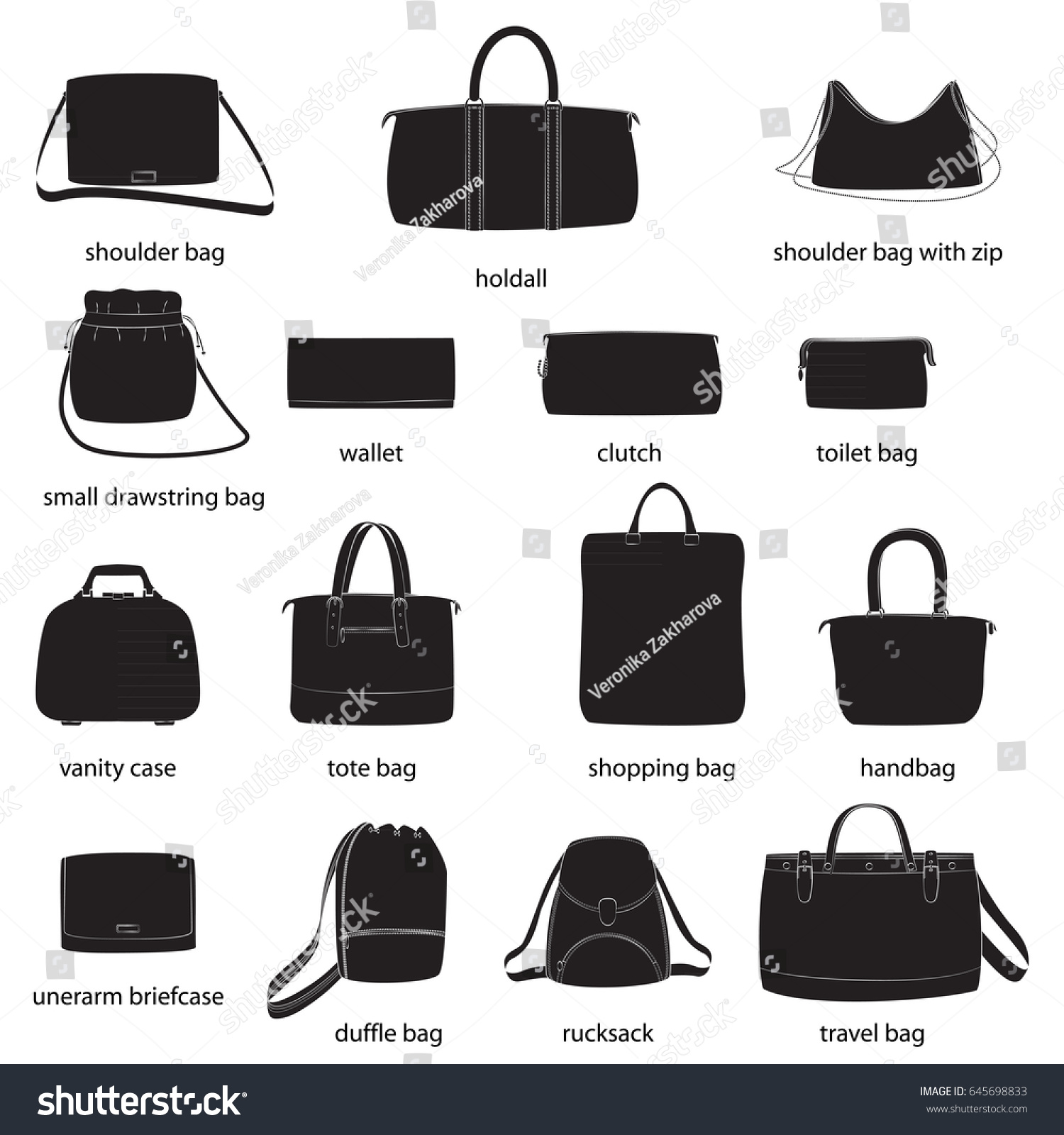 Names Of Different Bag Styles