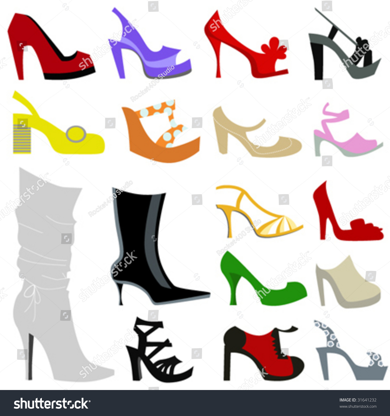 Set Women Shoes Illustration Stock Vector (Royalty Free) 31641232 ...