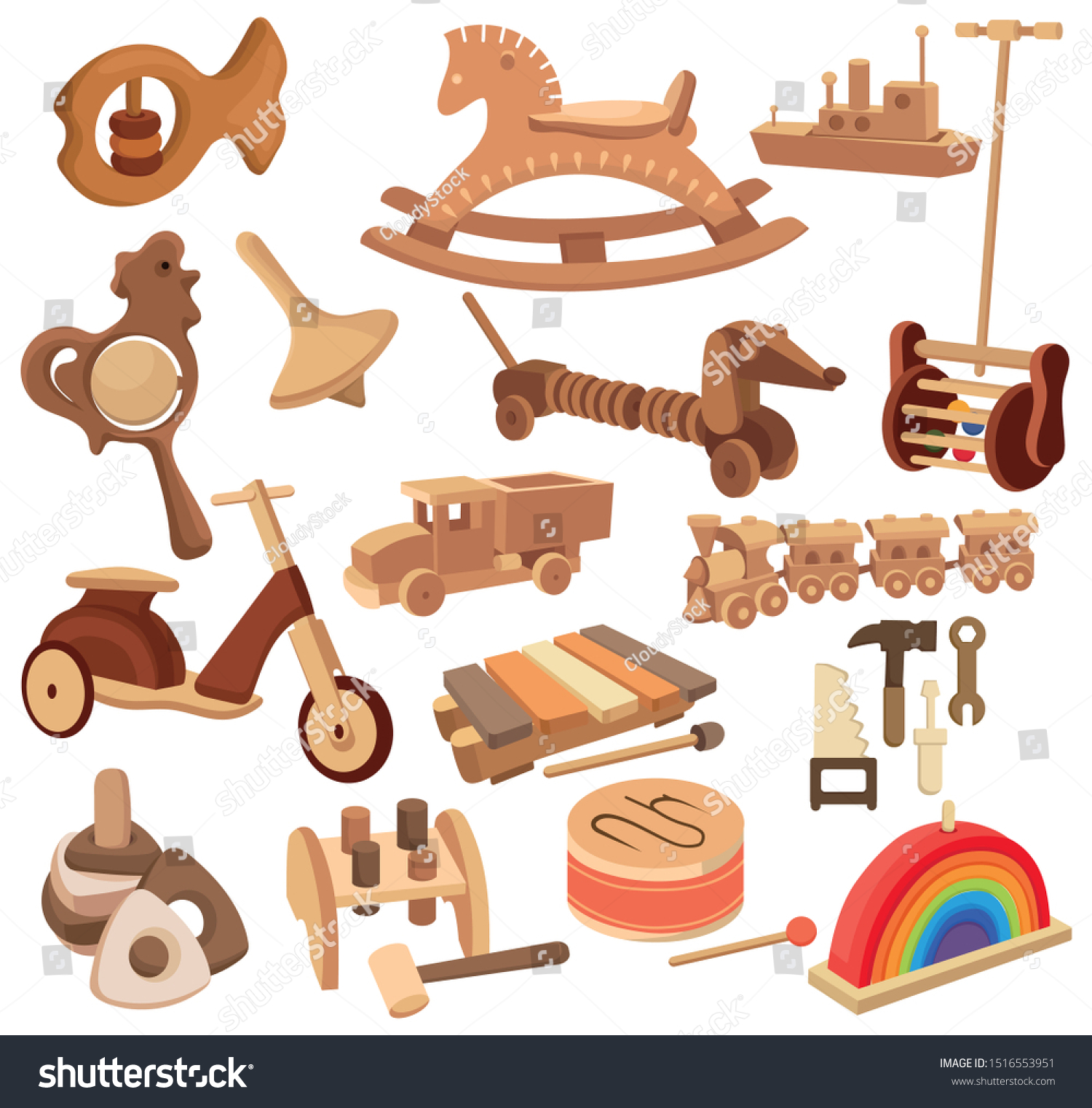 retro wooden toys