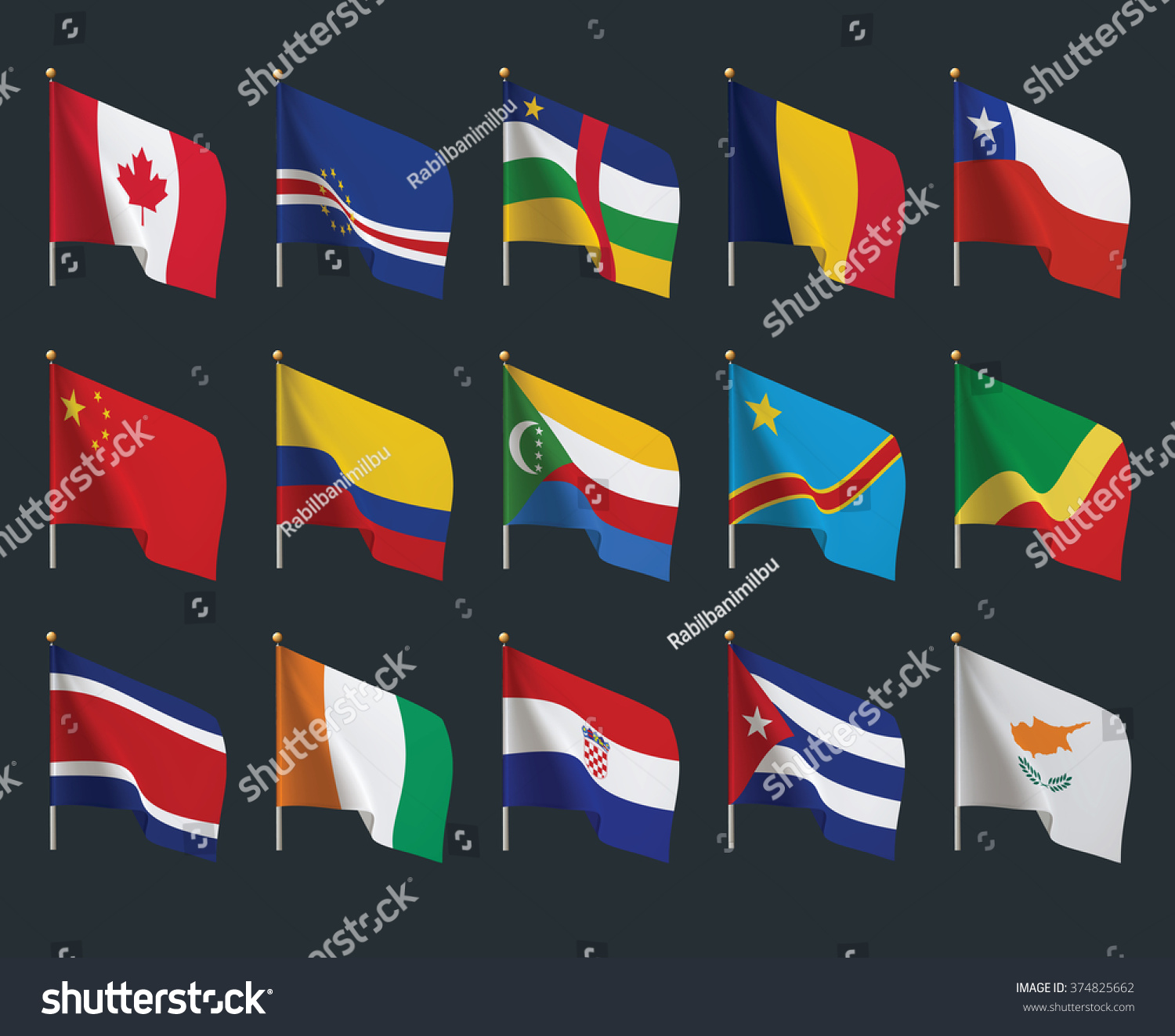 Realistic Flags Set Stock Photos, Pictures & Royalty Free Images   IStock