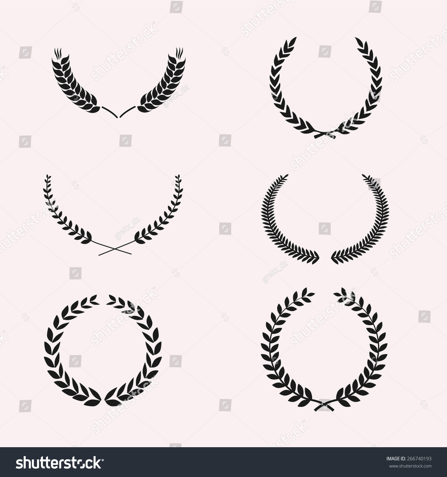 SVG of Set of Wreaths and branches. Vector illustration. Editable for your design svg