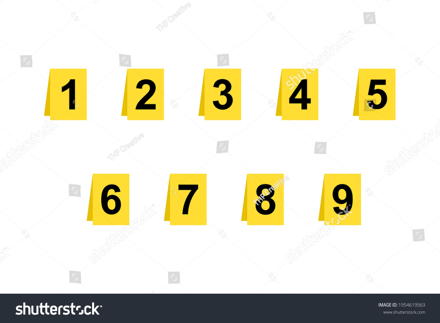 Set Yellow Crime Scene Evidence Markers Stock Vector (Royalty Free ...