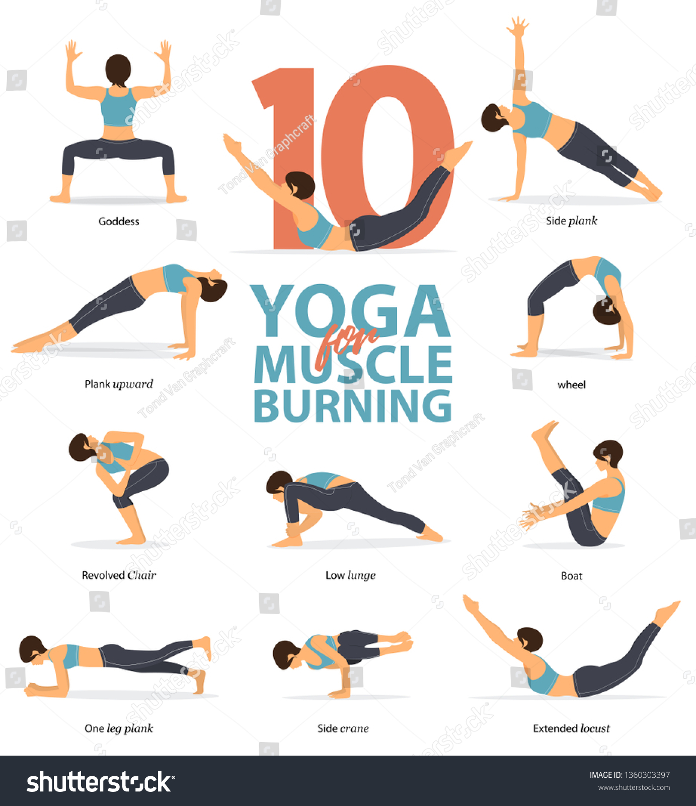 Set Yoga Postures Female Figures Infographic Stock Vector (Royalty Free ...