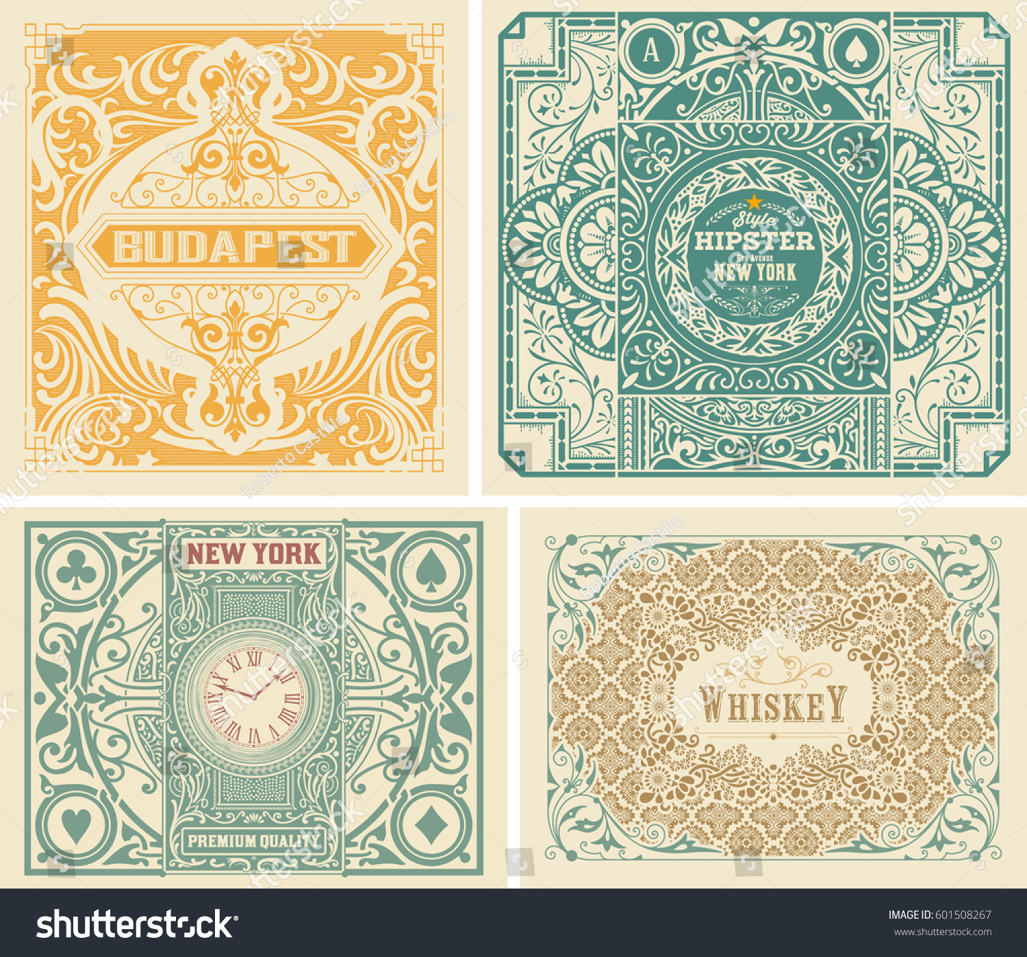 Set Old Labels Vector Stock Vector (Royalty Free) 601508267 | Shutterstock